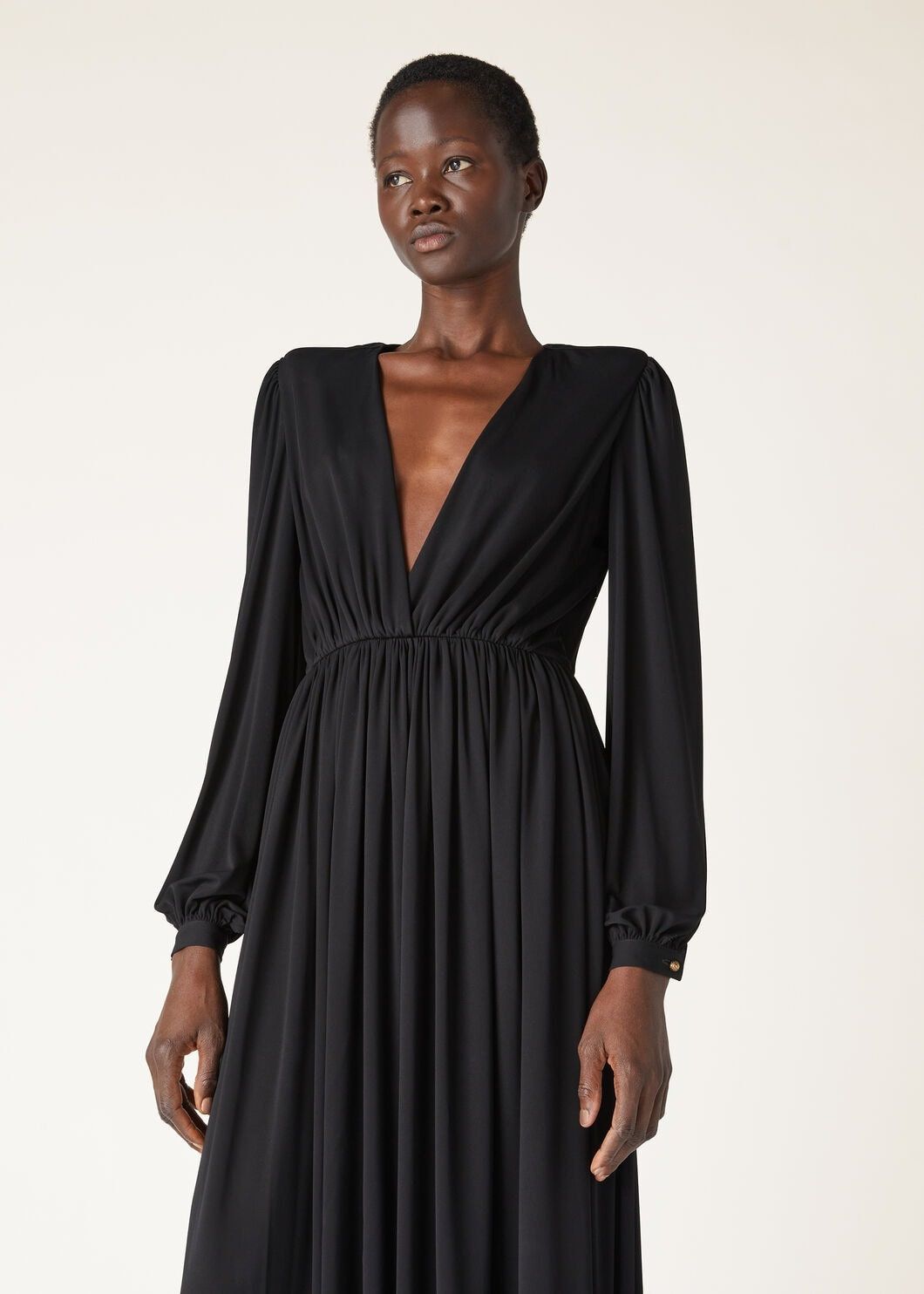 Loro Piana o1srvl11e0825 FAO2409 Bianca Maxi Dress in Black Size S / US 4 / IT 40 - 4 Thumbnail