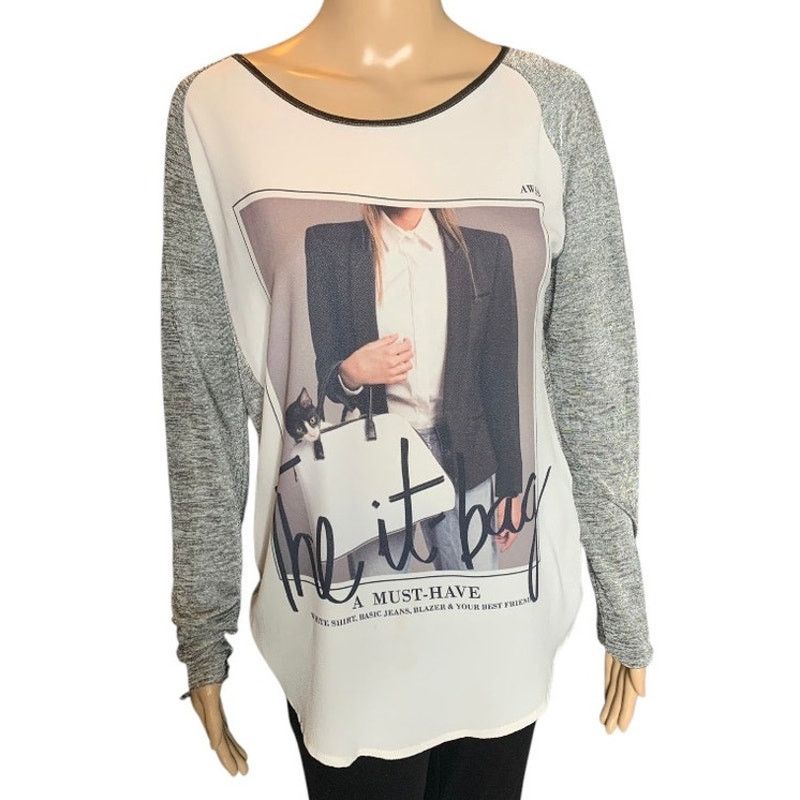 Zara ZARA Collection Women's Small Oversized Tunic Top Art Design Size S / US 4 / IT 40 - 11 Thumbnail