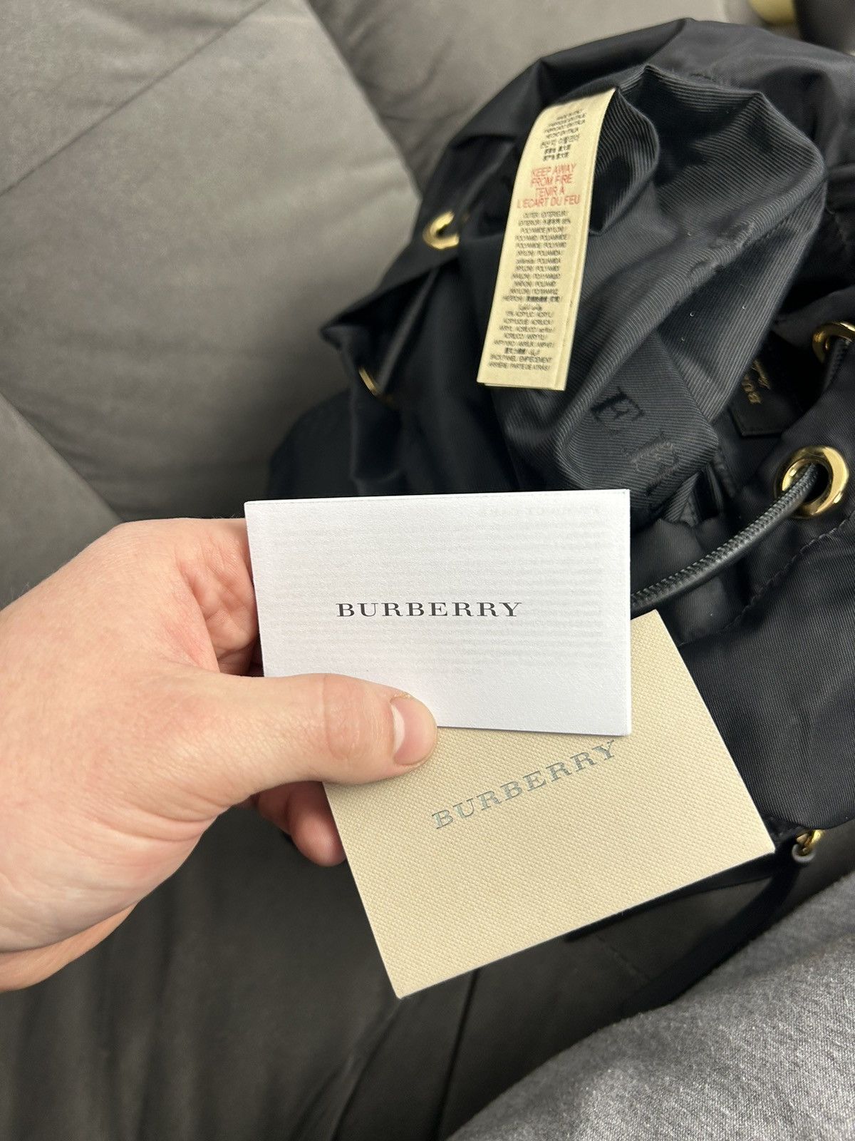 Burberry Burberry Black Nylon Backpack Luxury Designer Bag Size ONE SIZE - 12 Thumbnail