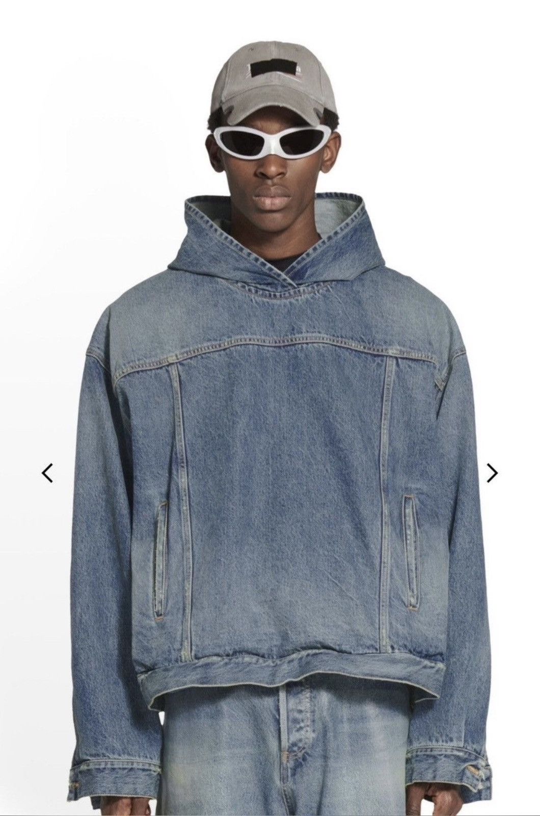Balenciaga Balenciaga A/W22 Denim Hoodie Size US S / EU 44-46 / 1 - 8 Thumbnail