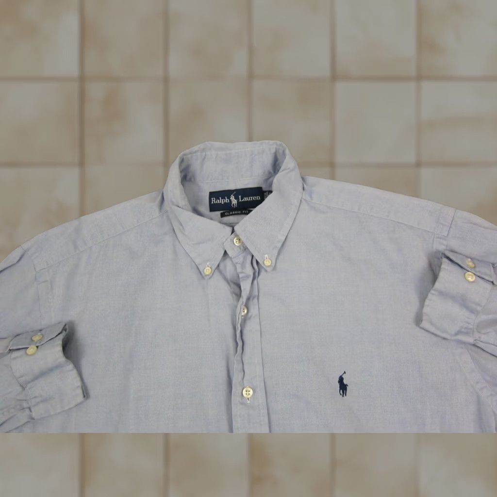 Ralph Lauren VINTAGE Ralph Lauren Shirt Mens XL Blue Pony Button-Down Classic 90s 100% Cotton Long Sleeve Button-Up attire Mens XL Blue Pony Shirt Size US XL / EU 56 / 4 - 1 Thumbnail