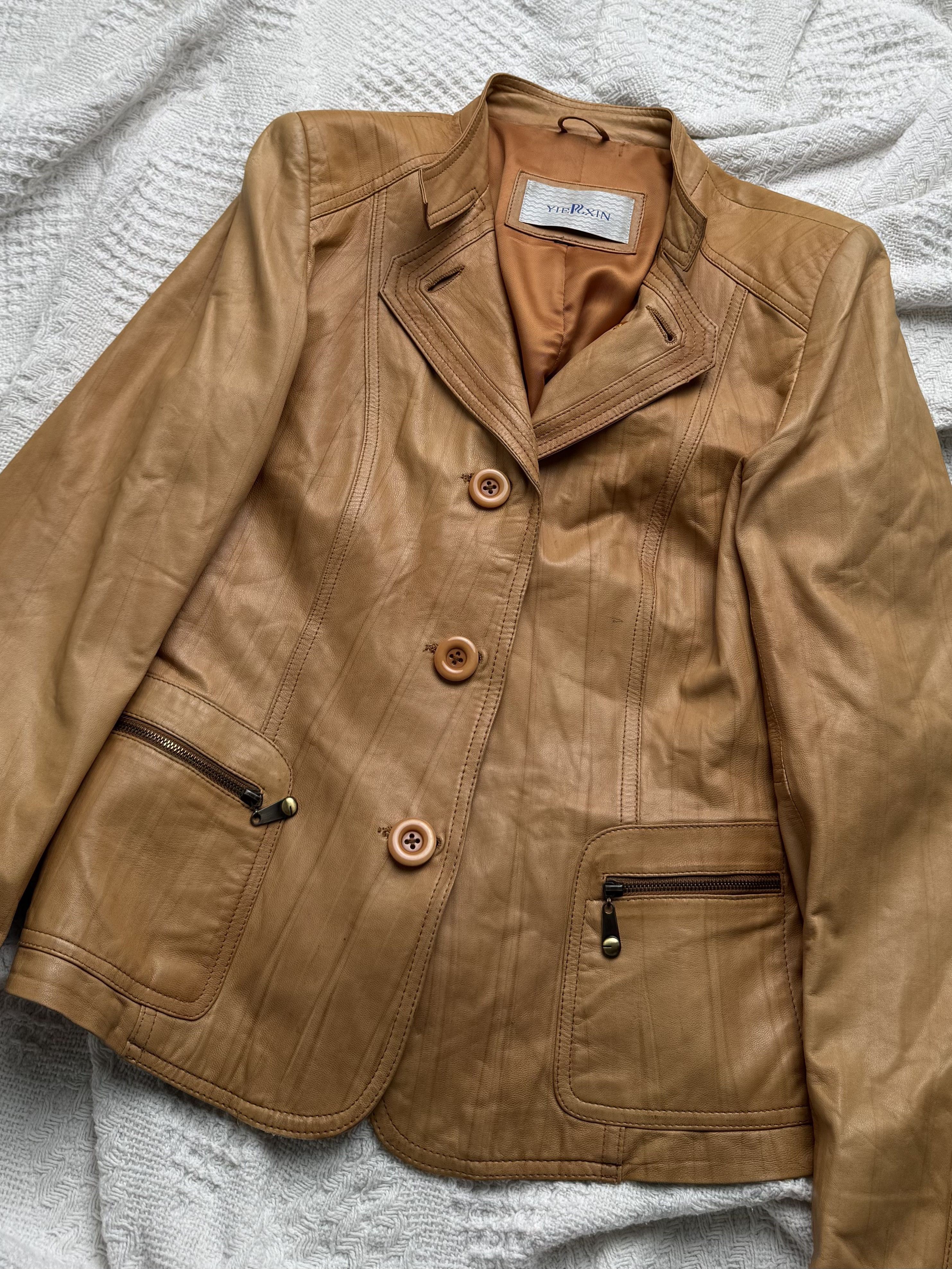 Vintage Vintage Leather Jacket Button Front Tailored Classic Size L / US 10 / IT 46 - 5 Thumbnail