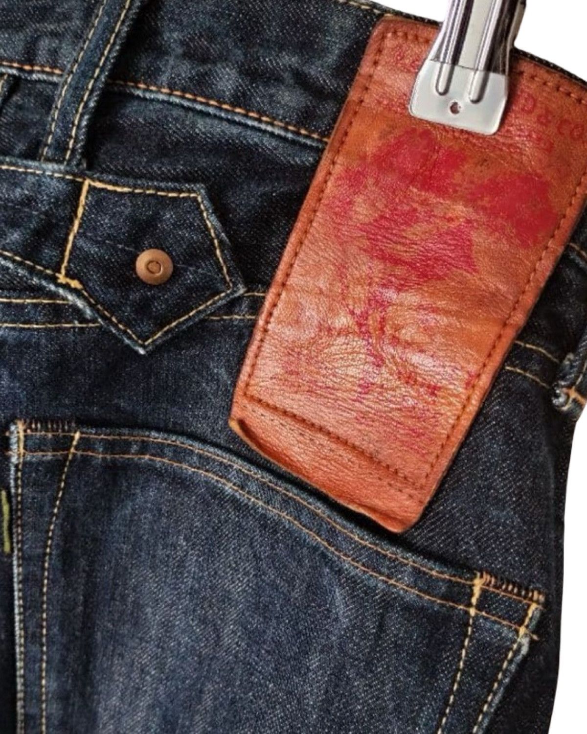 Kapital Dark Wash Indigo Cinch Back Japanese Denim Jeans Size US 29 - 5 Thumbnail