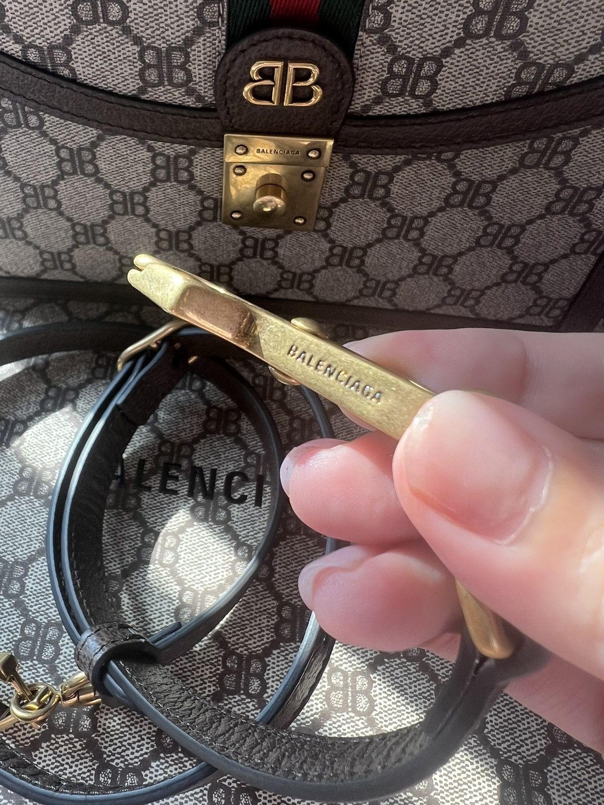 Balenciaga × Gucci 🔥 Balenciaga Hacker Project x Gucci Monogram top handle bag Size ONE SIZE - 5 Thumbnail
