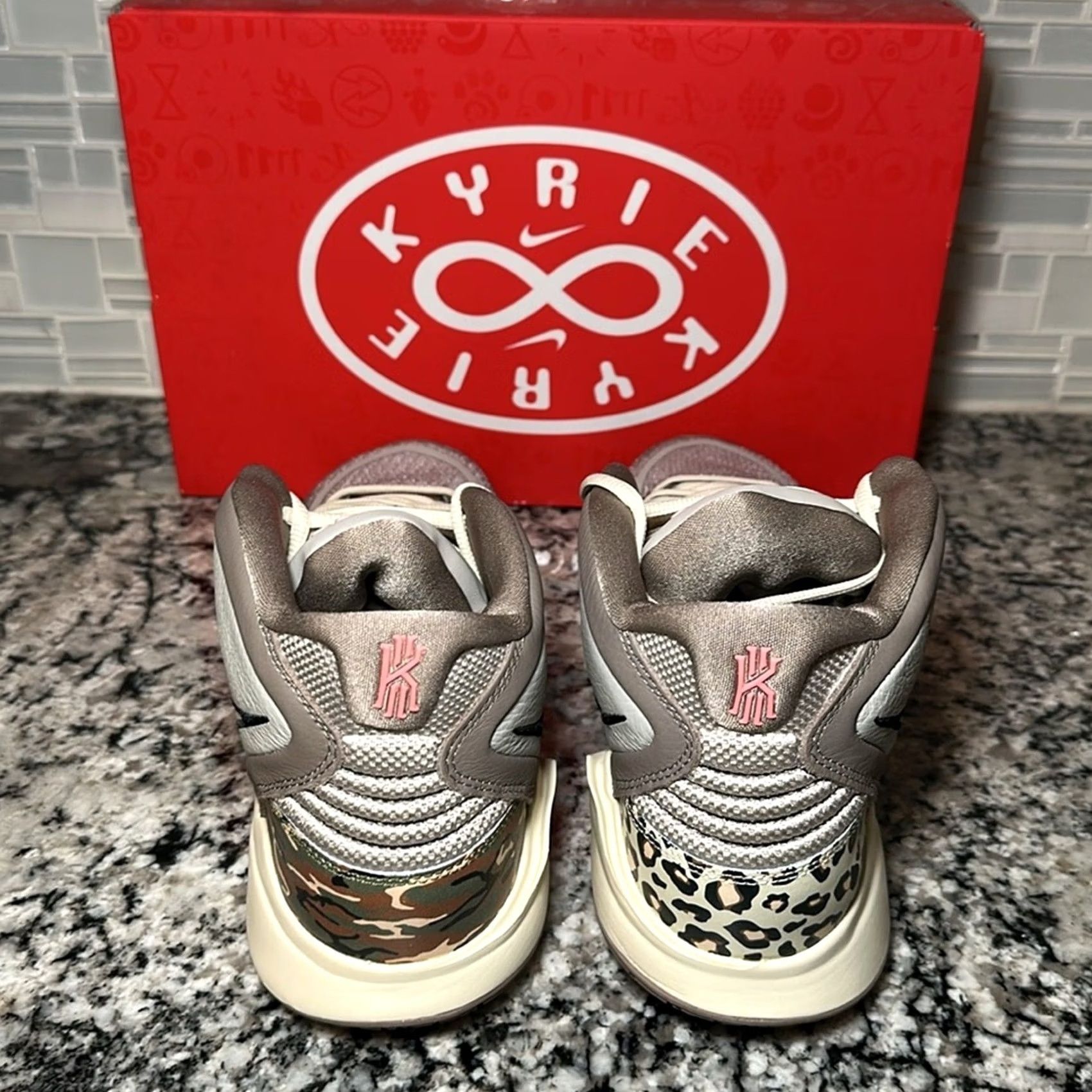 Nike Nike Kyrie Infinity Shoes Leopard Camo Moon Fossil Iron Ore Gray - Men’s 13 / Women’s 14.5 Size US 12 / IT 42 - 4 Thumbnail