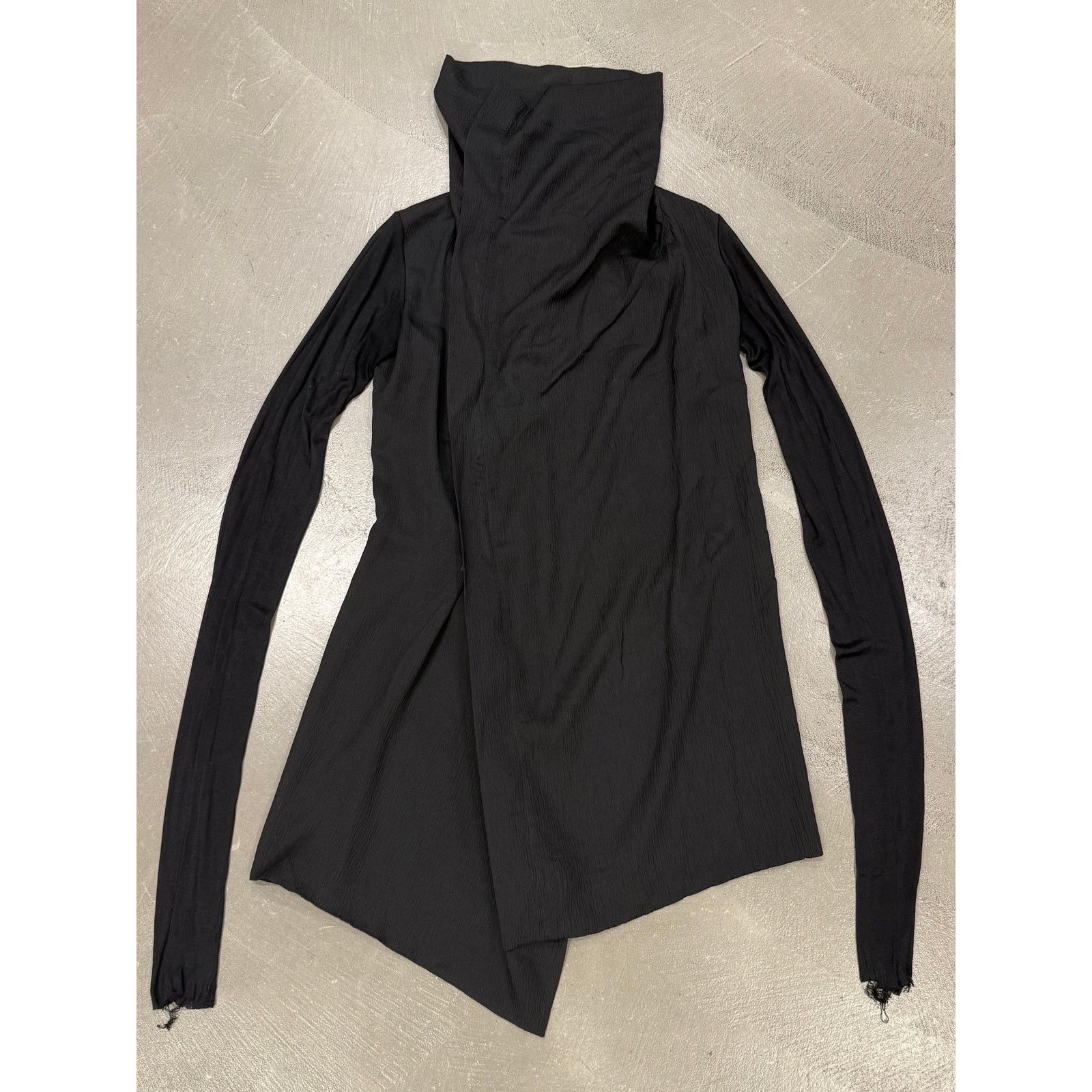 S/S2009 Rick Owens Black Asymmetric Draped Jacket, Men's