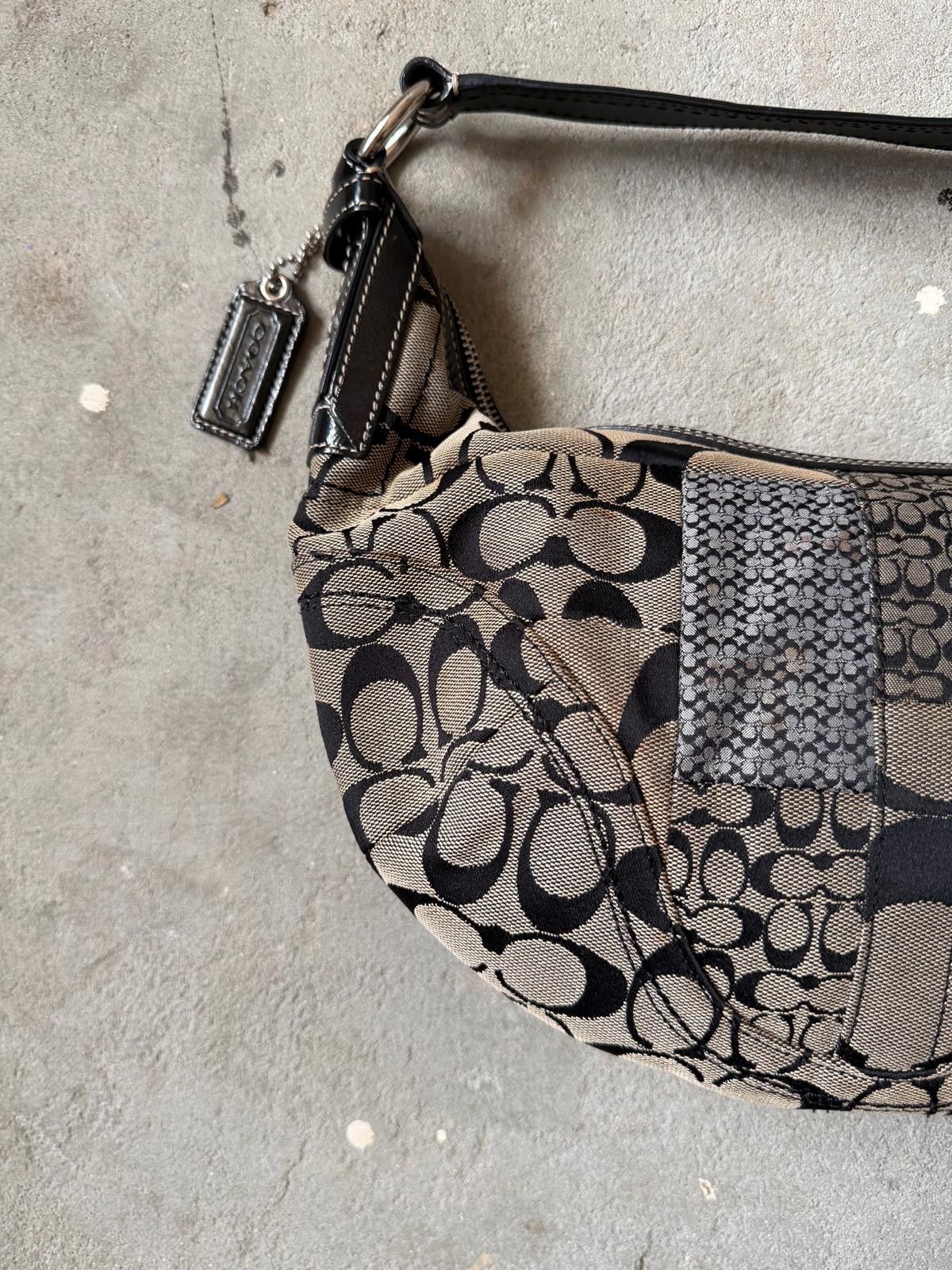 Coach Coach Signature Soho Patchwork Shoulder Bag Grey/Black Size ONE SIZE - 6 Thumbnail