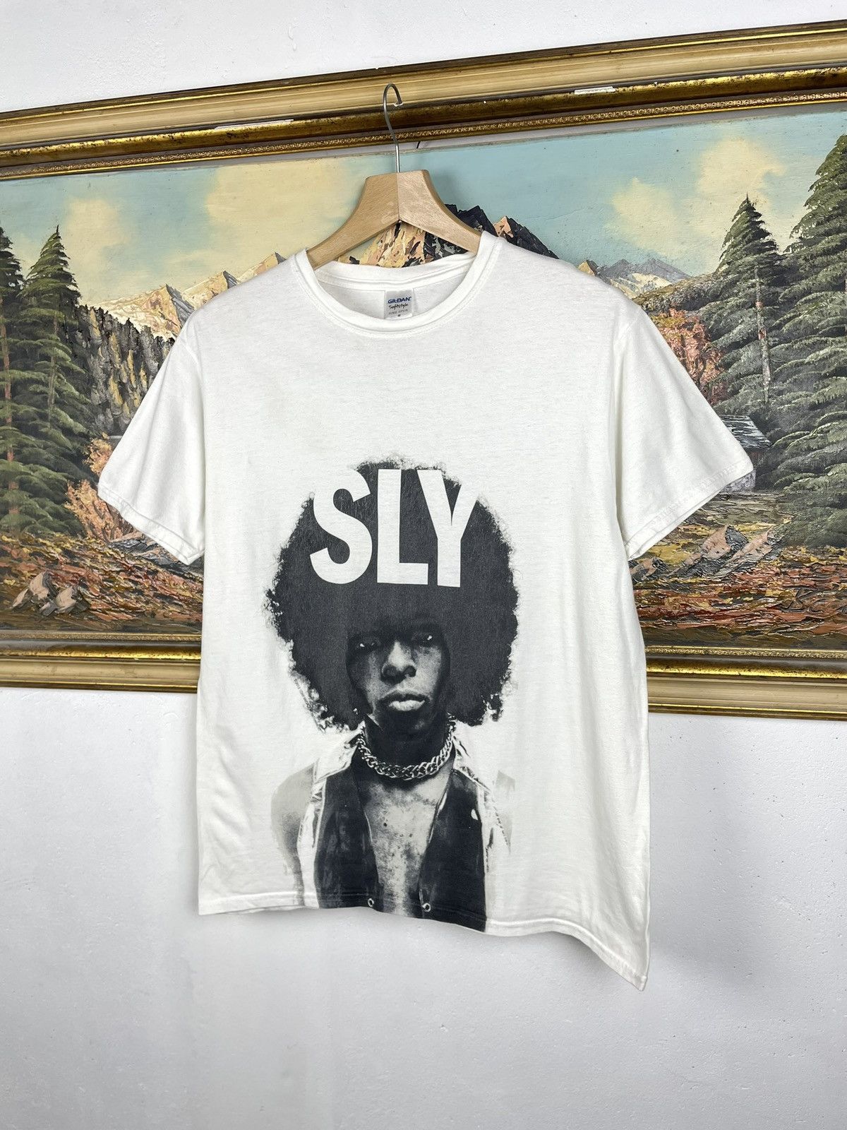 Vintage SLY The Family Stone Men Portrait Vintage Y2k White Tee Band Size US M / EU 48-50 / 2 - 2 Thumbnail
