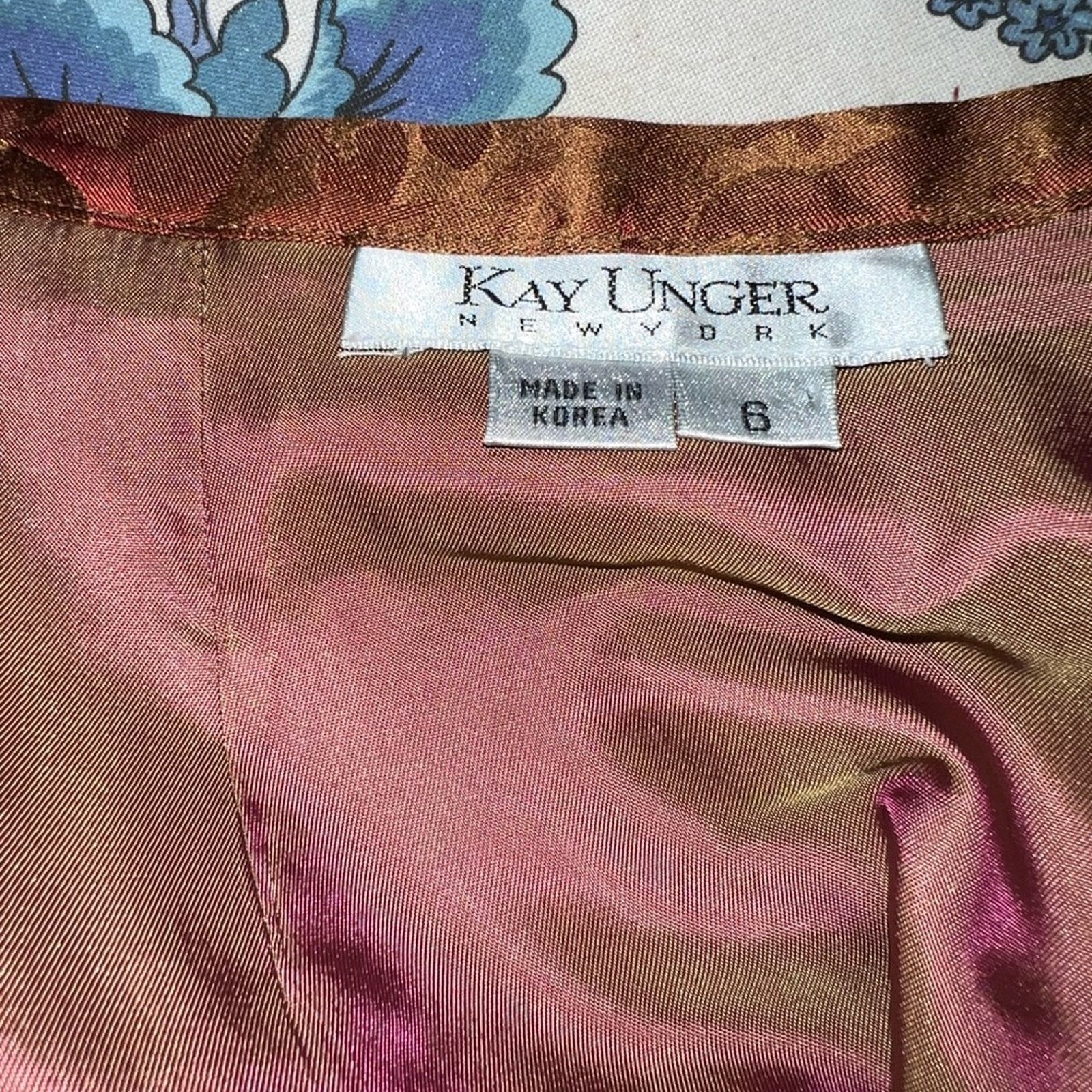 Other Vintage Kay Unger Silk Floral Mother of the Bride Gown! Size M / US 6-8 / IT 42-44 - 7 Thumbnail