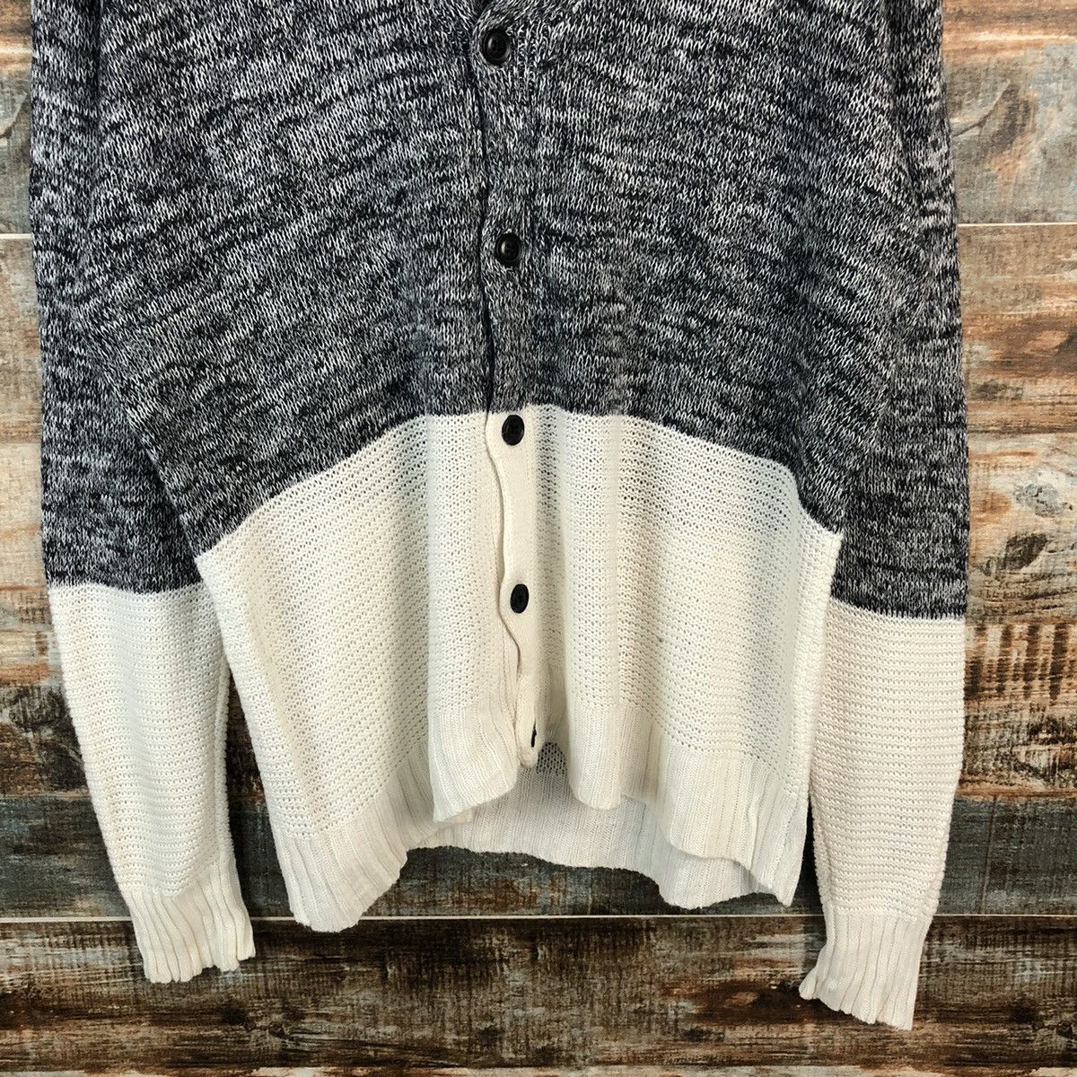 Japanese Brand Lucy Stripe Grey Cardigan Knitwear #A1968 Size US M / EU 48-50 / 2 - 6 Thumbnail