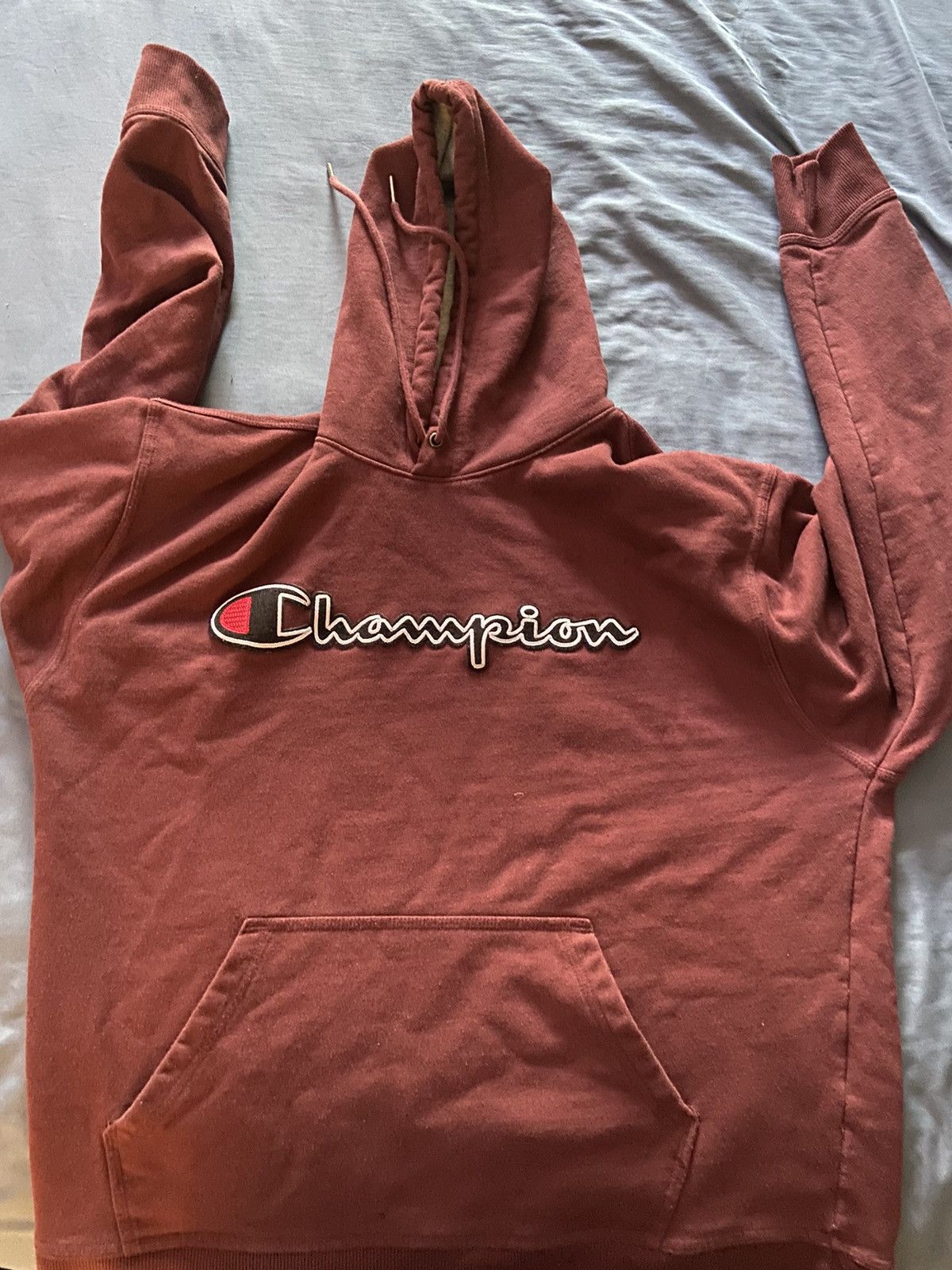 Champion × Vintage Champion Burgundy Hoodie Size US L / EU 52-54 / 3 - 1 Thumbnail