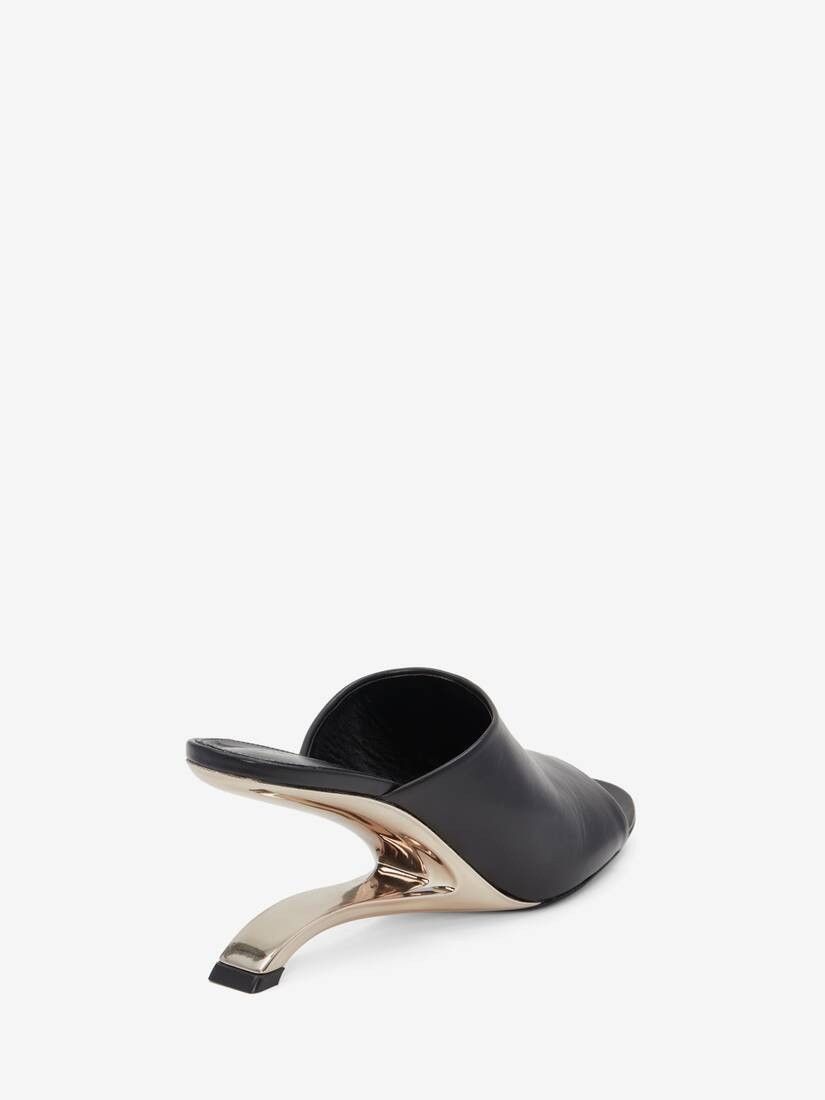Alexander McQueen o1w1db10925 Arc Mule in Black/Silver Size US 7 / IT 37 - 4 Thumbnail