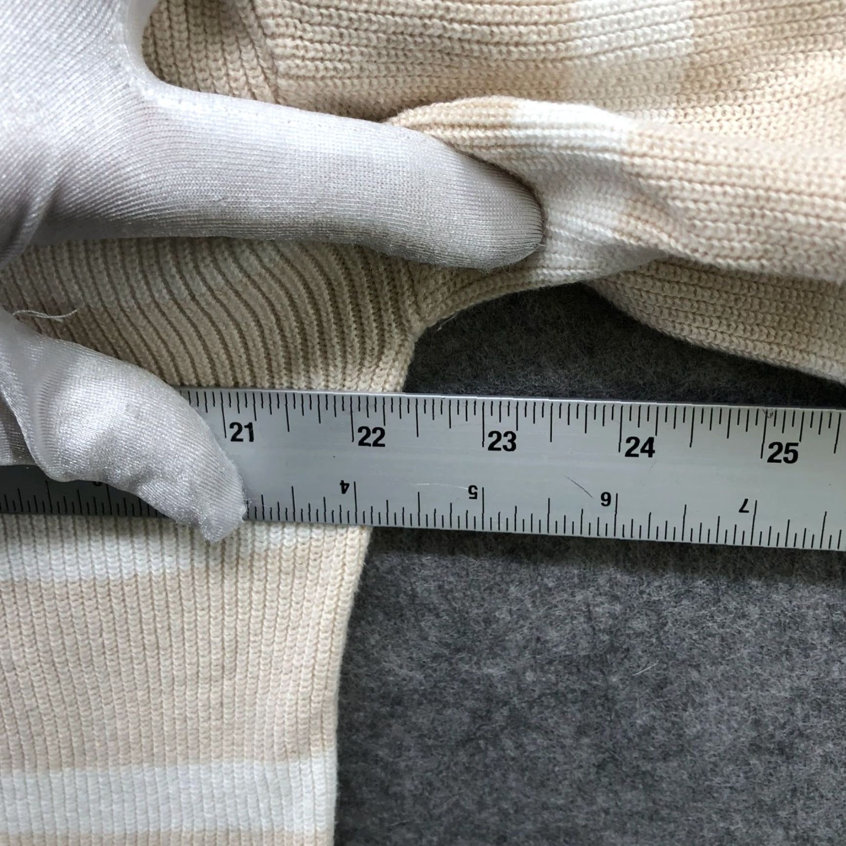 Loft Loft Sweater Womens L 1/4 Button Beige White Striped Cotton Pullover V-Neck Shirt Size L / US 10 / IT 46 - 8 Thumbnail