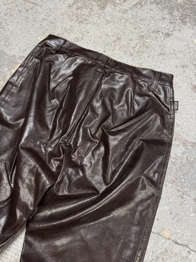 Designer × Moschino × Vintage 2000s Moschino Brown Snake Effect Pants Size US 28 / EU 44 - 8 Thumbnail