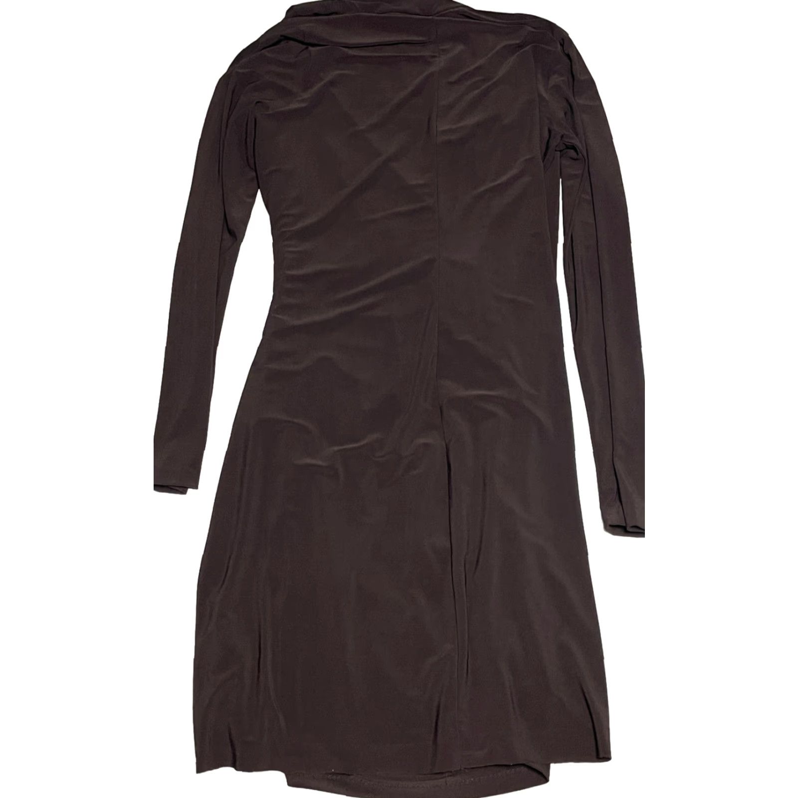 Norma Kamali Norma Kamali Dress Womens Black Wrap V-Neck Long Sleeve XL Collared Chiffon Polyester Blend Zip Formal Party/Wedding Size XL / US 12-14 / IT 48-50 - 6 Thumbnail