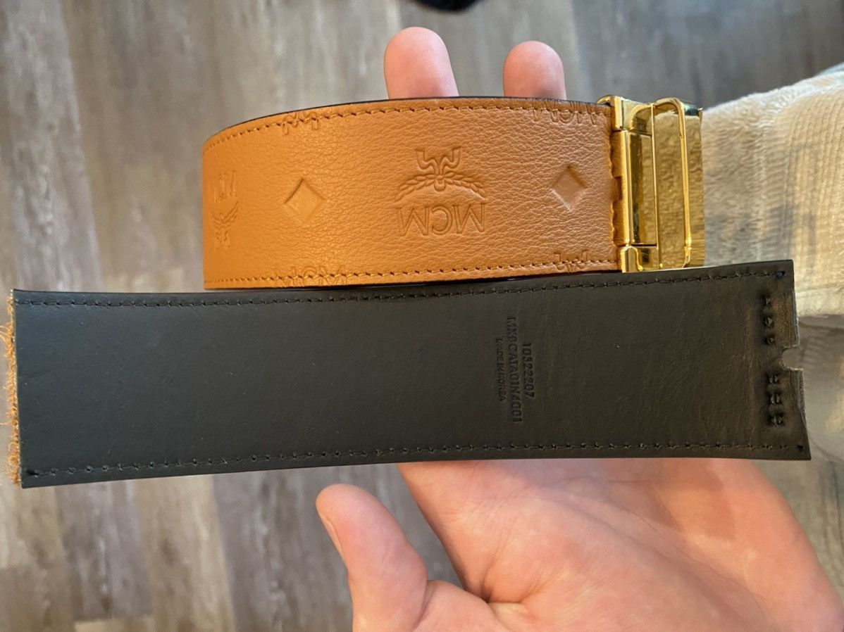 MCM MCM Ghost Engraving Cognac Gold Buckle SS23 Size 34 - 5 Thumbnail