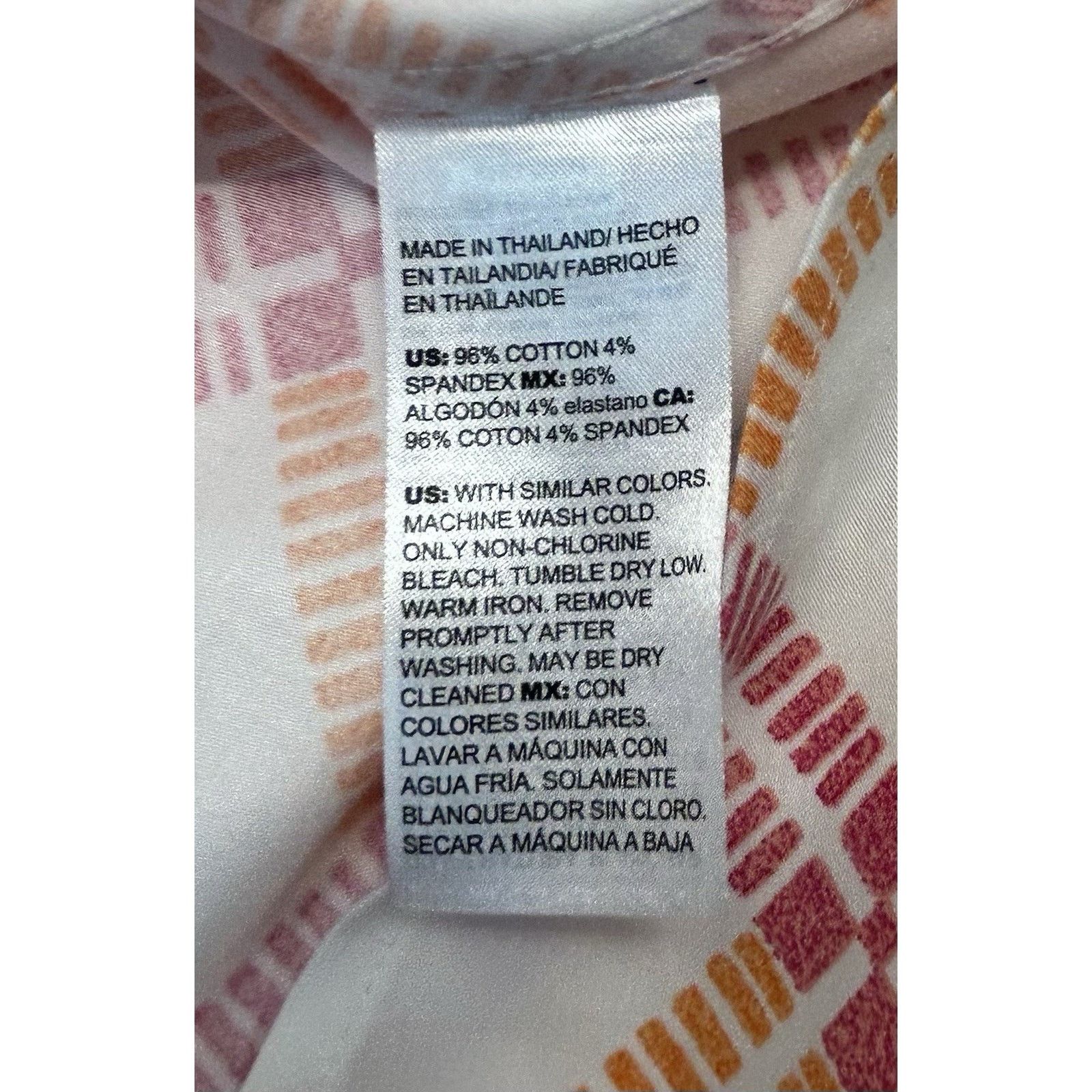 Chicos Chico's Summer White Blouse Pink Orange Sz00 US 0/2 Size XS / US 0-2 / IT 36-38 - 8 Thumbnail
