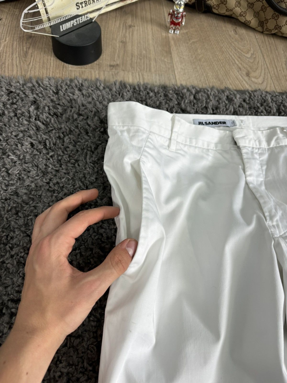 Jil Sander × Vintage 2000s Vintage Jil Sander Pants Light Wide Leg White Luxury Size 30" / US 8 / IT 44 - 6 Thumbnail