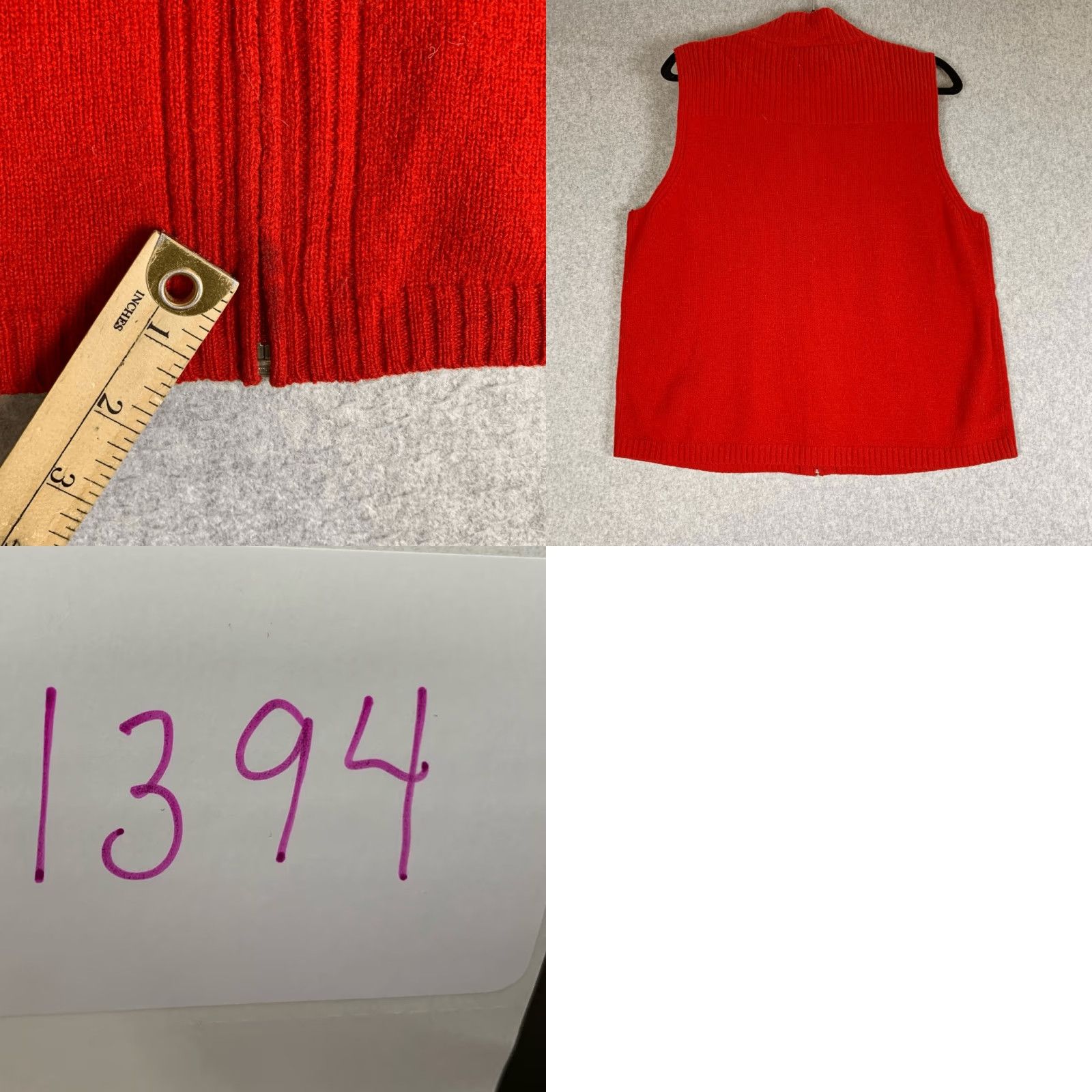 Pendleton Pendleton Vest Womens Size L 100% Lambs Wool Red Zip Front Ribbed Sweter Vest Red Seller: Pendleton Size L / US 10 / IT 46 - 8 Thumbnail