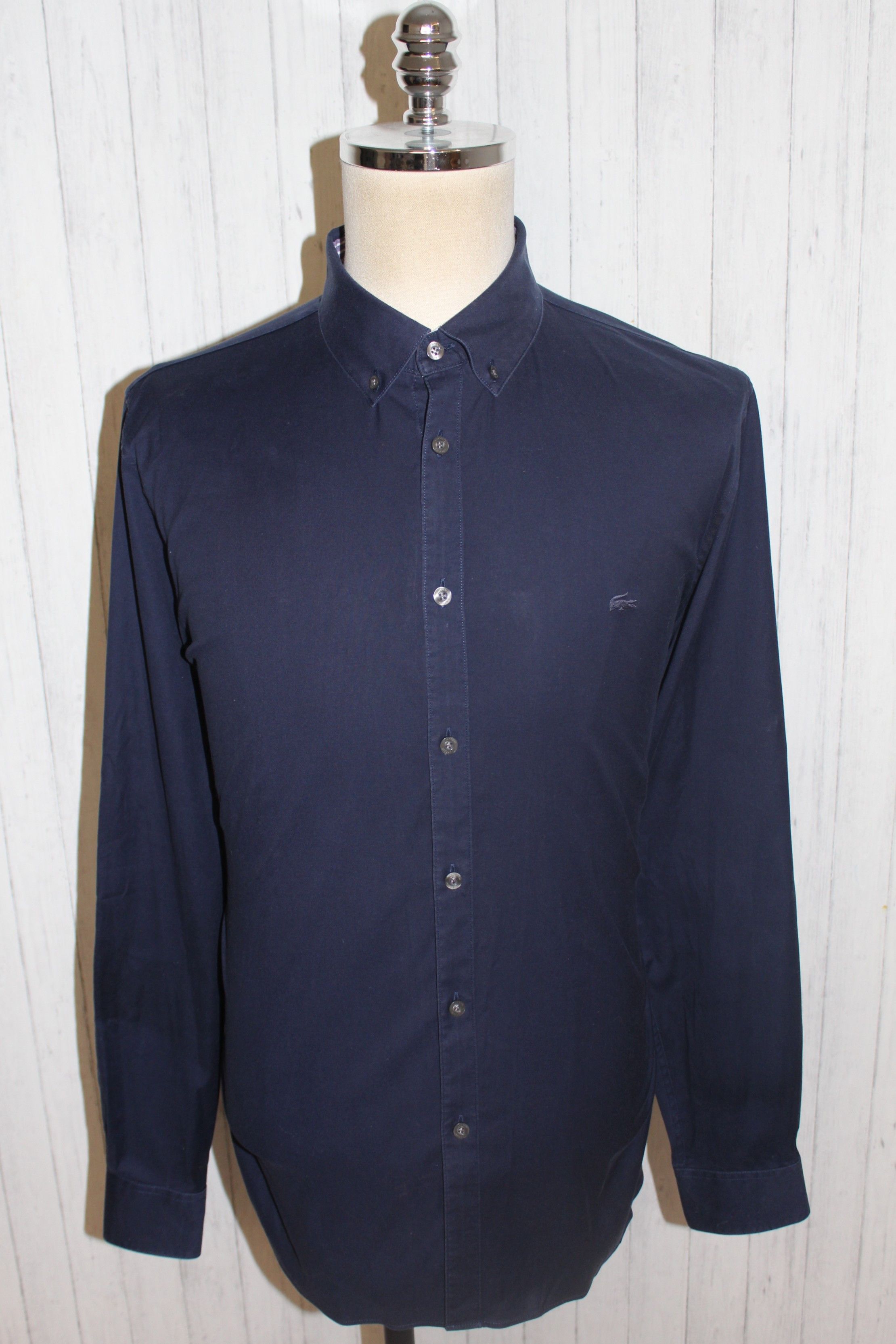 Lacoste LACOSTE Long Sleeve Blue Shirt Size FR 43 US 17 Size US L / EU 52-54 / 3 - 4 Thumbnail