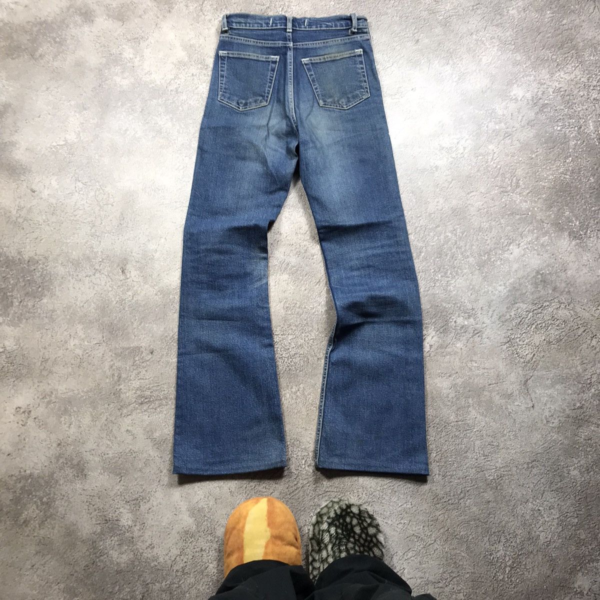 Vintage Vintage 90s Faded Distressed Wide Leg Jeans Grunge Logo 25 Size 25" / US 0 / IT 36 - 5 Thumbnail