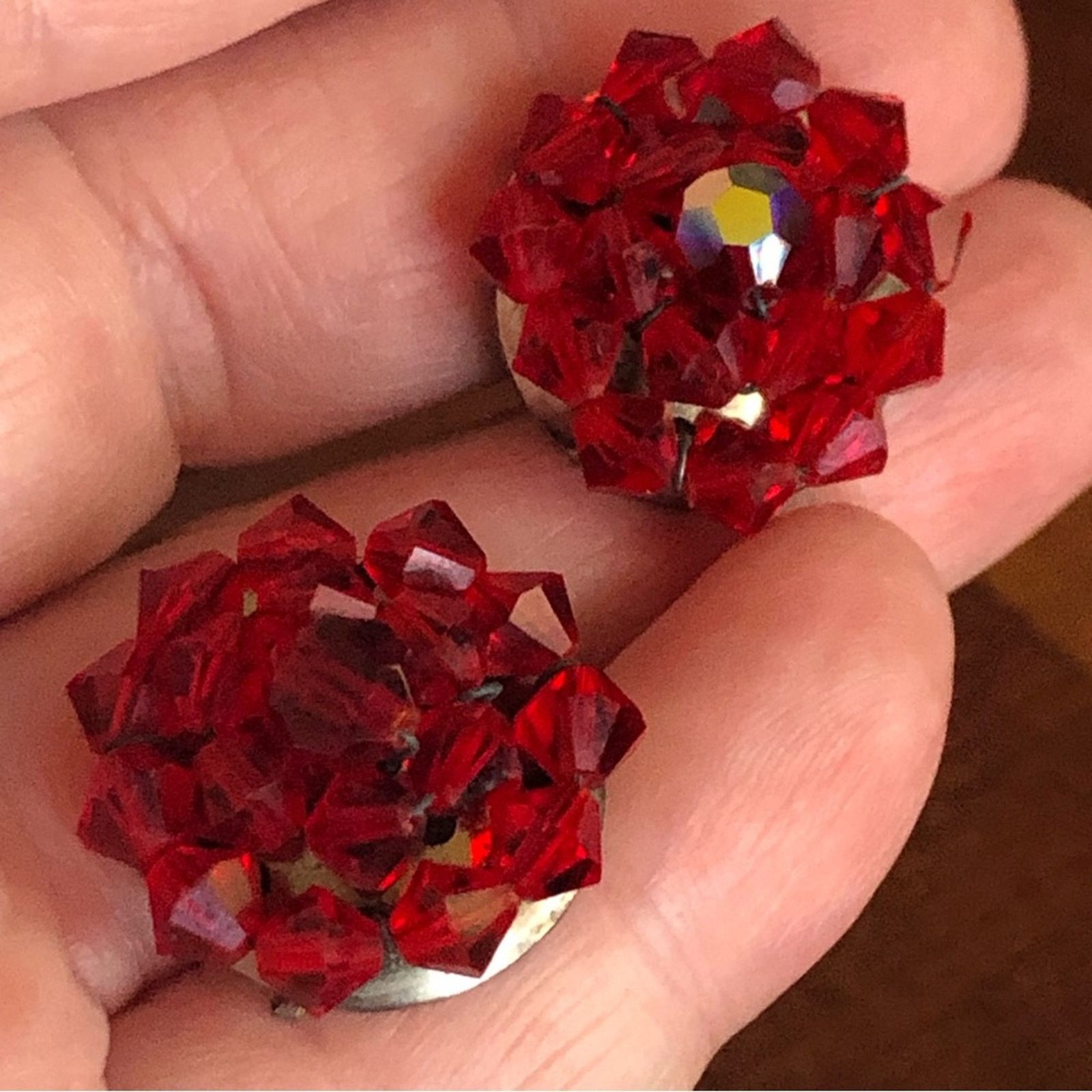 Vintage Vintage red bicone crystal choker and earring set Size ONE SIZE - 10 Thumbnail