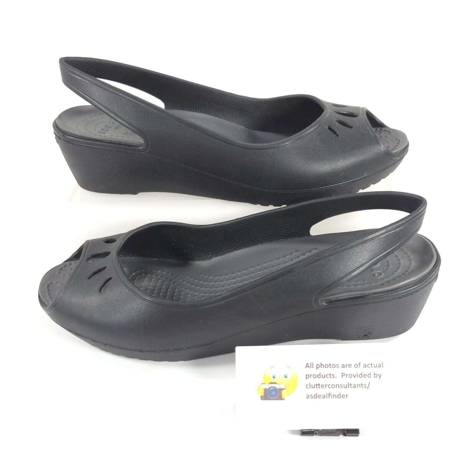 Crocs Crocs Slip on Casual Ballet Flat Womens Size 10 Black Rubber Size US 10 / IT 40 - 5 Thumbnail