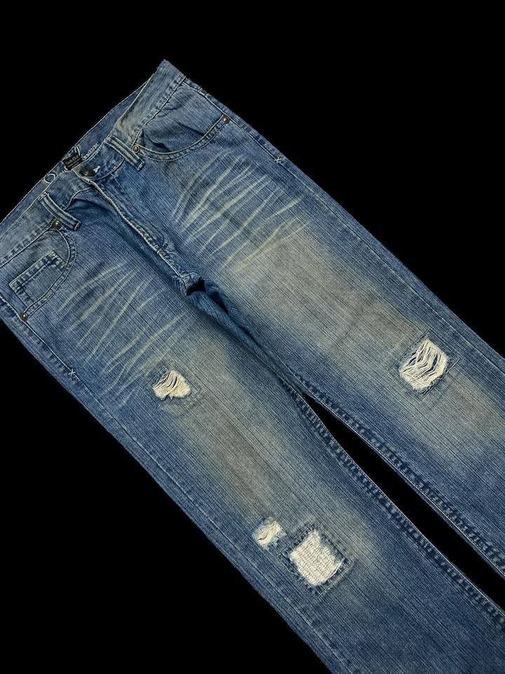 Vintage FLARE 90s Style Japanese Rusty Mudwash Distressed Patchwork Size US 36 / EU 52 - 6 Thumbnail