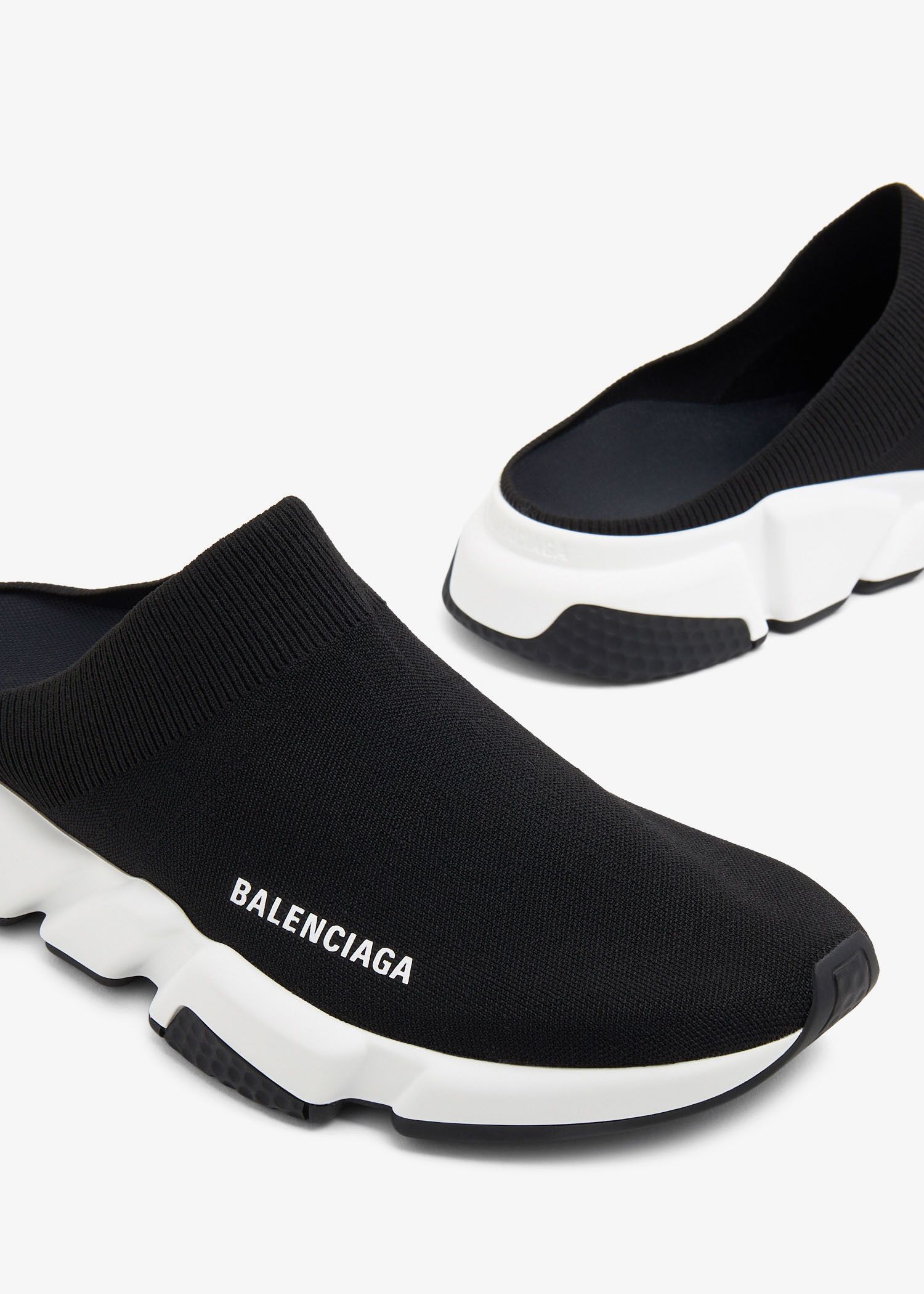 Balenciaga o1mt1gz0525 Speed Recycled Knit Mules in Black Size US 8 / IT 38 - 2 Thumbnail