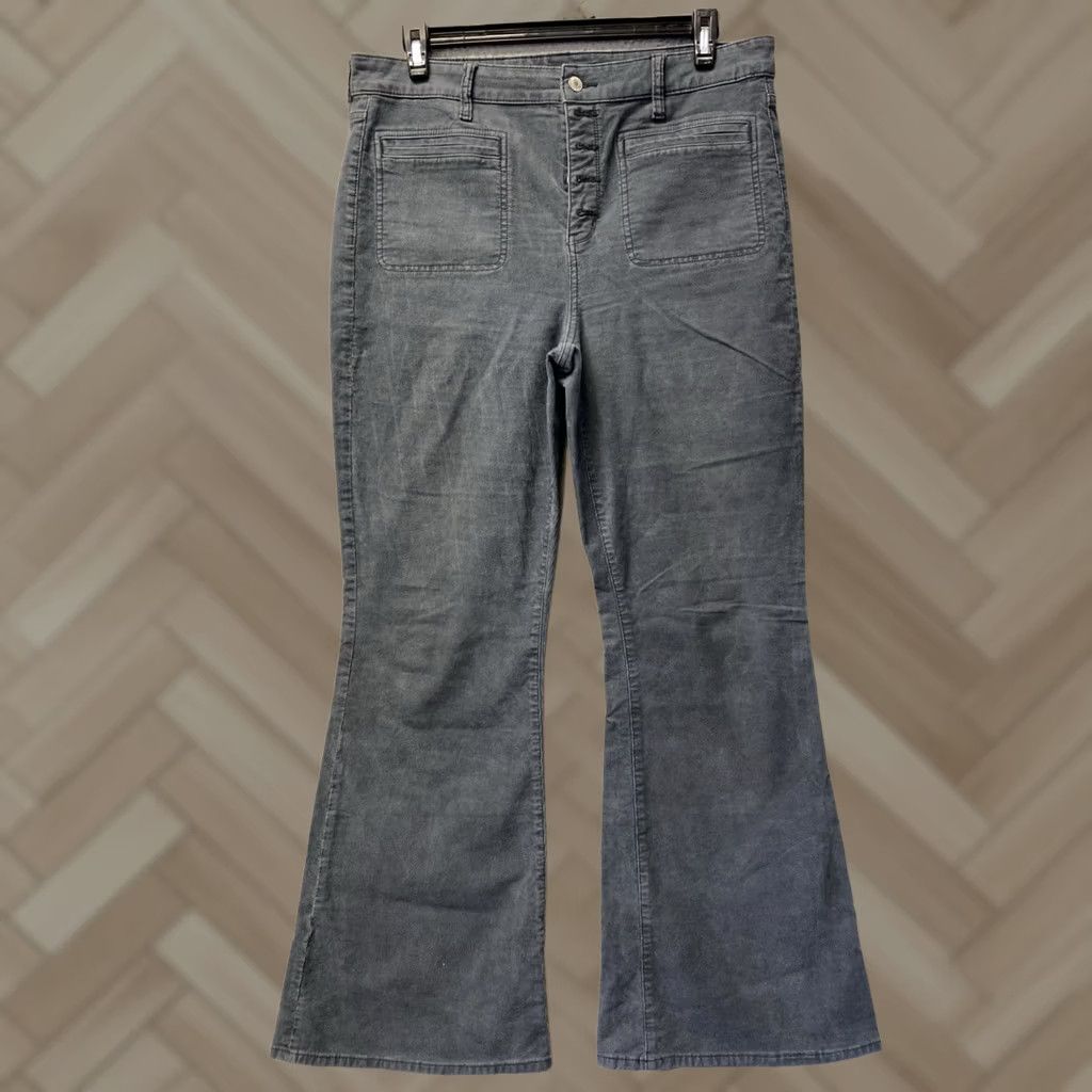 American Eagle Outfitters American Eagle Outfitters Pants Women’s 16 Gray Flare Wide-Leg Corduroy /0758 Size 38" / US 16 / IT 52 - 1 Thumbnail