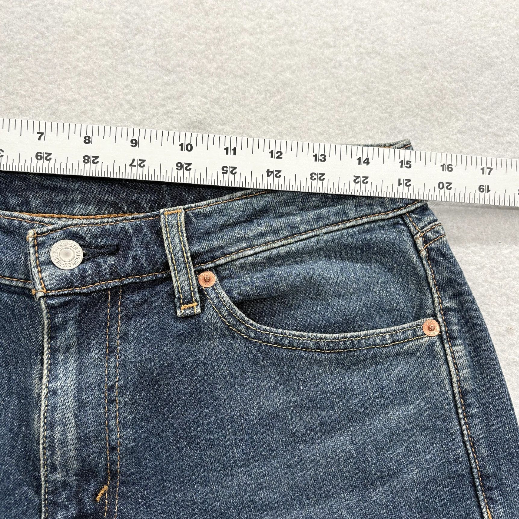 Levi's Levi's 505 Jeans Mens 30x30 Blue Regular Straight Leg Stretch Denim Medium Wash Size US 30 / EU 46 - 7 Thumbnail