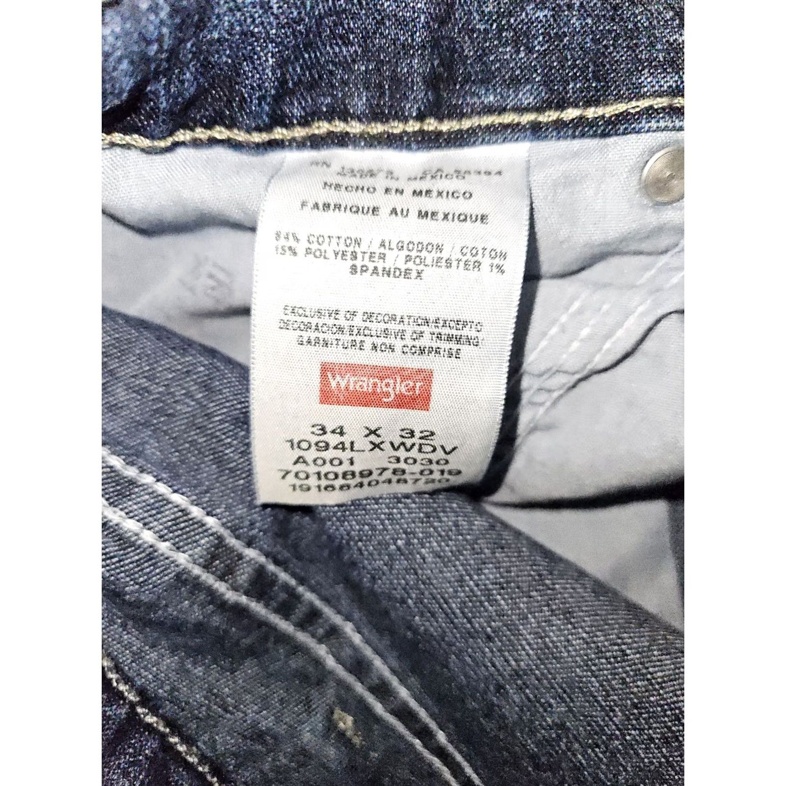 Wrangler Wrangler Carpenter Jeans Mens 34x32 Blue Mid Rise Casual Workwear Size US 34 / EU 50 - 2 Thumbnail