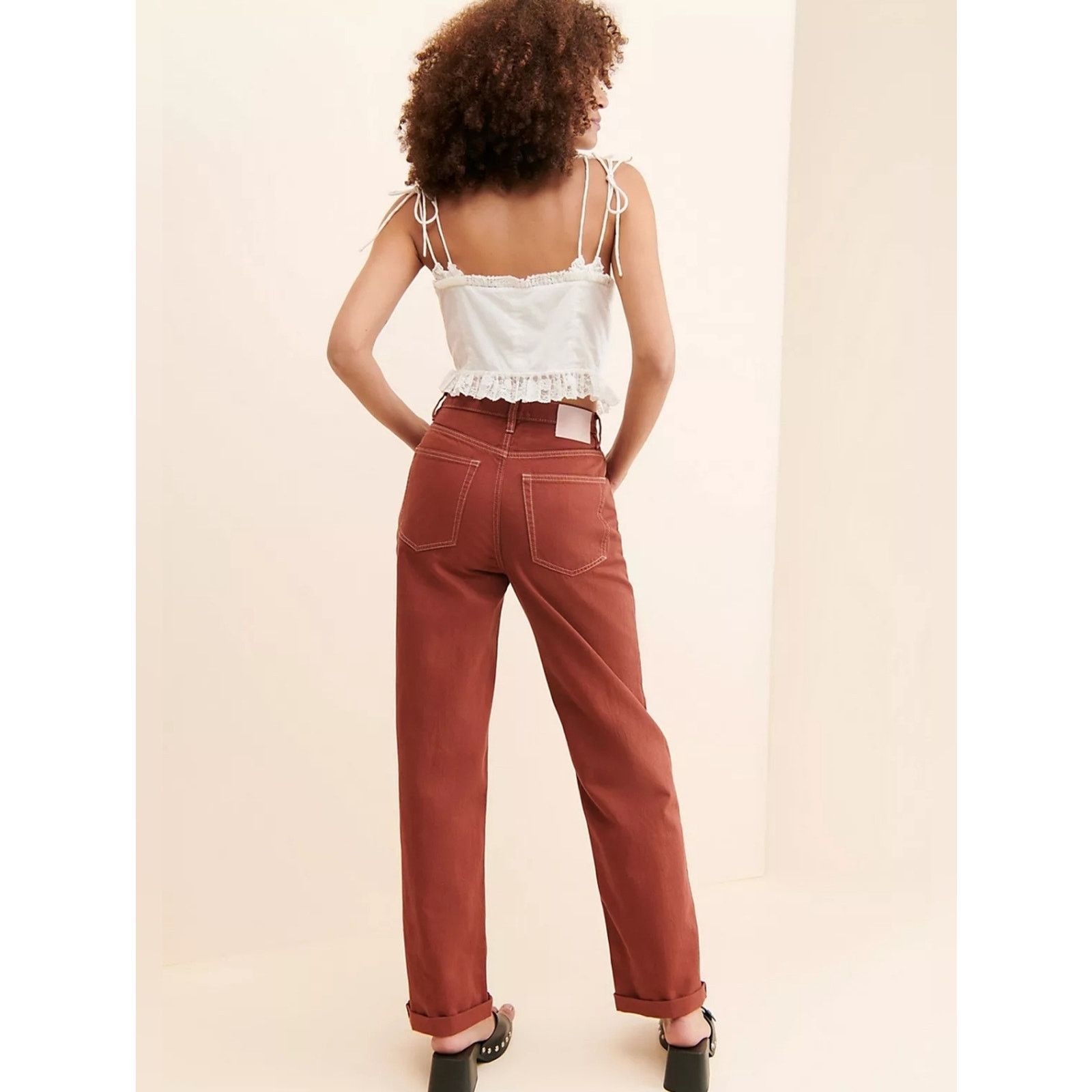 Free People NWT Free People ZGY HI & LOOSE Rust Orange Jeans 30 Size 30" / US 8 / IT 44 - 2 Thumbnail