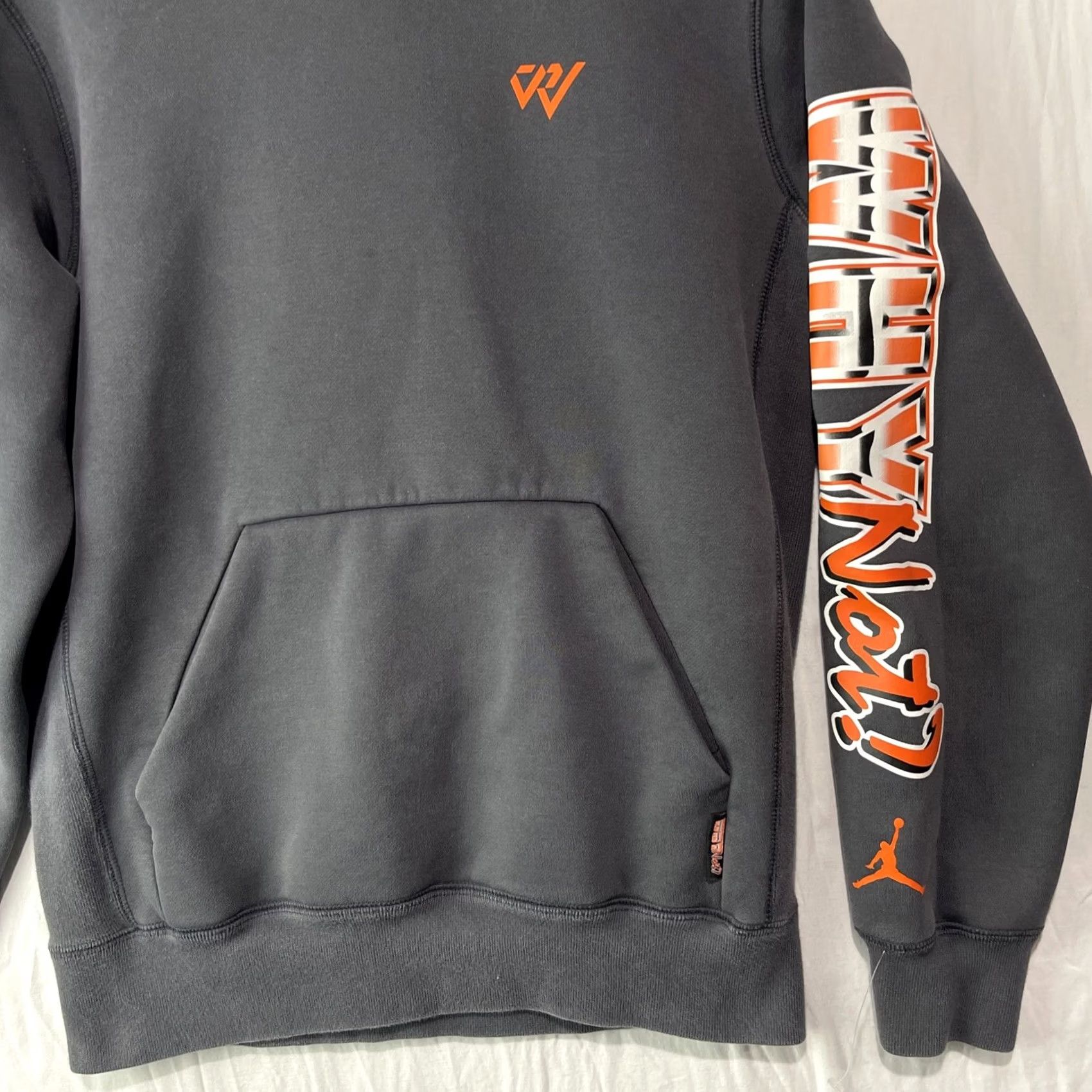 Jordan Brand Air Jordan Hoodie Mens S Gray Graphic Print Why Not Russell Westbrook Fleece City Sports Retro Player Logo Pullover Size US S / EU 44-46 / 1 - 4 Thumbnail