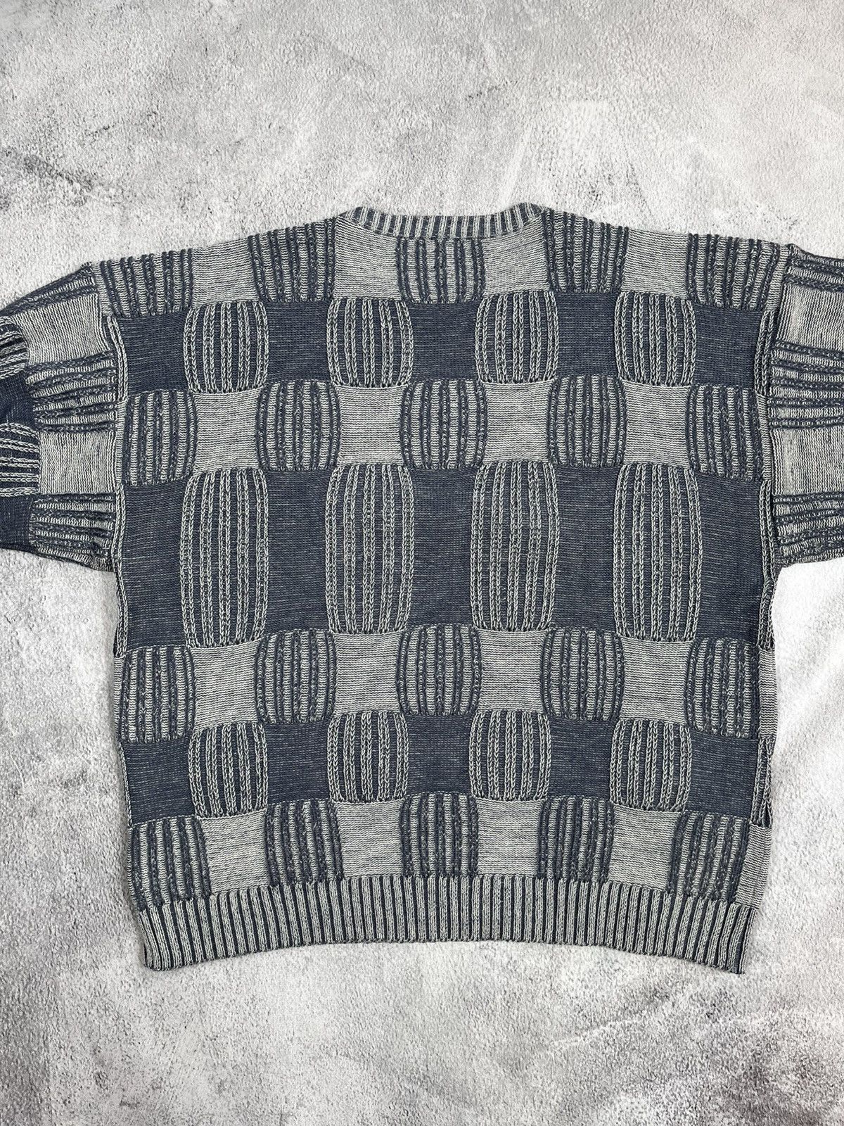 Japanese Brand × Vintage Vintage 90s check ribbed knitted sweater size M Size US M / EU 48-50 / 2 - 3 Thumbnail
