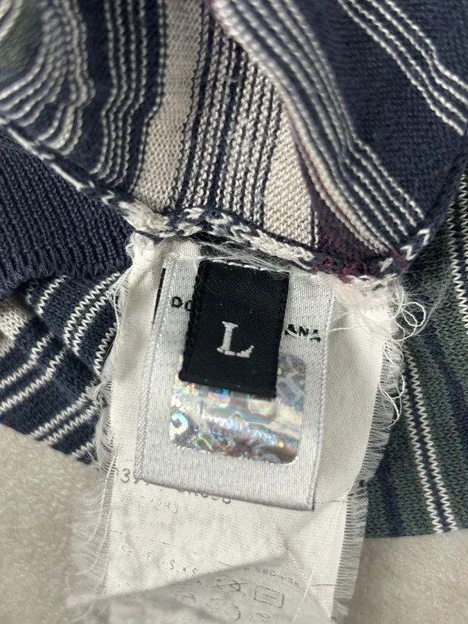 Dolce & Gabbana 2000s Dolce & Gabbana Multicolor Striped Signature Polo Sweater Size M / US 6-8 / IT 42-44 - 9 Thumbnail