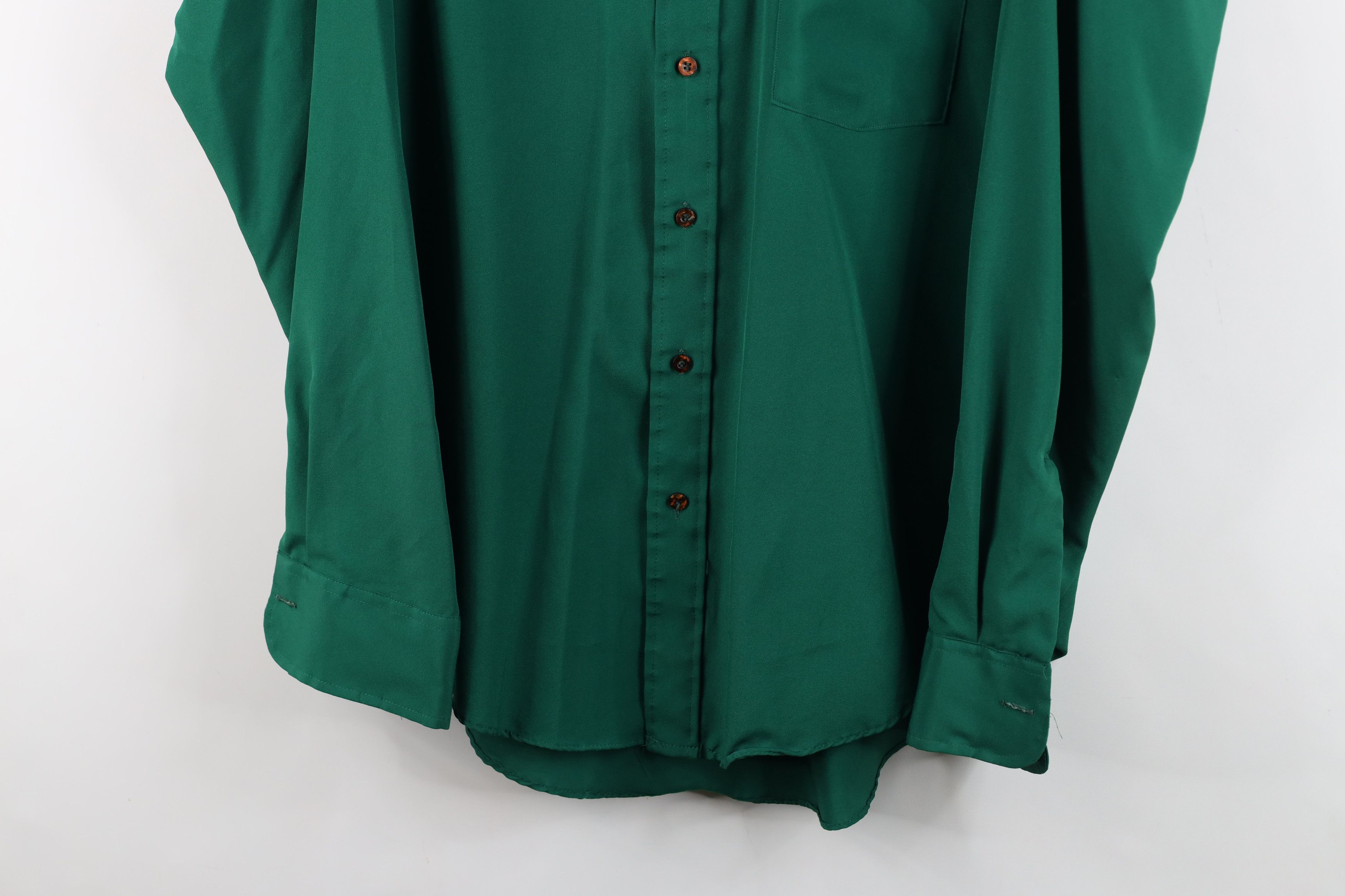 Vintage Vintage 70s Streetwear Knit Collared Button Shirt Green USA Size US M / EU 48-50 / 2 - 3 Thumbnail