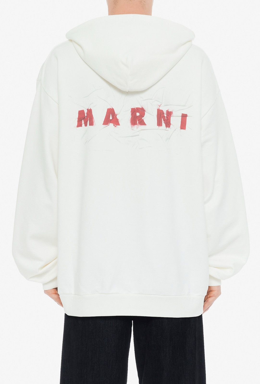 Marni Last Size Marni Wrinkled Logo Organic Cotton Hoodie Size US XL / EU 56 / 4 - 1 Thumbnail