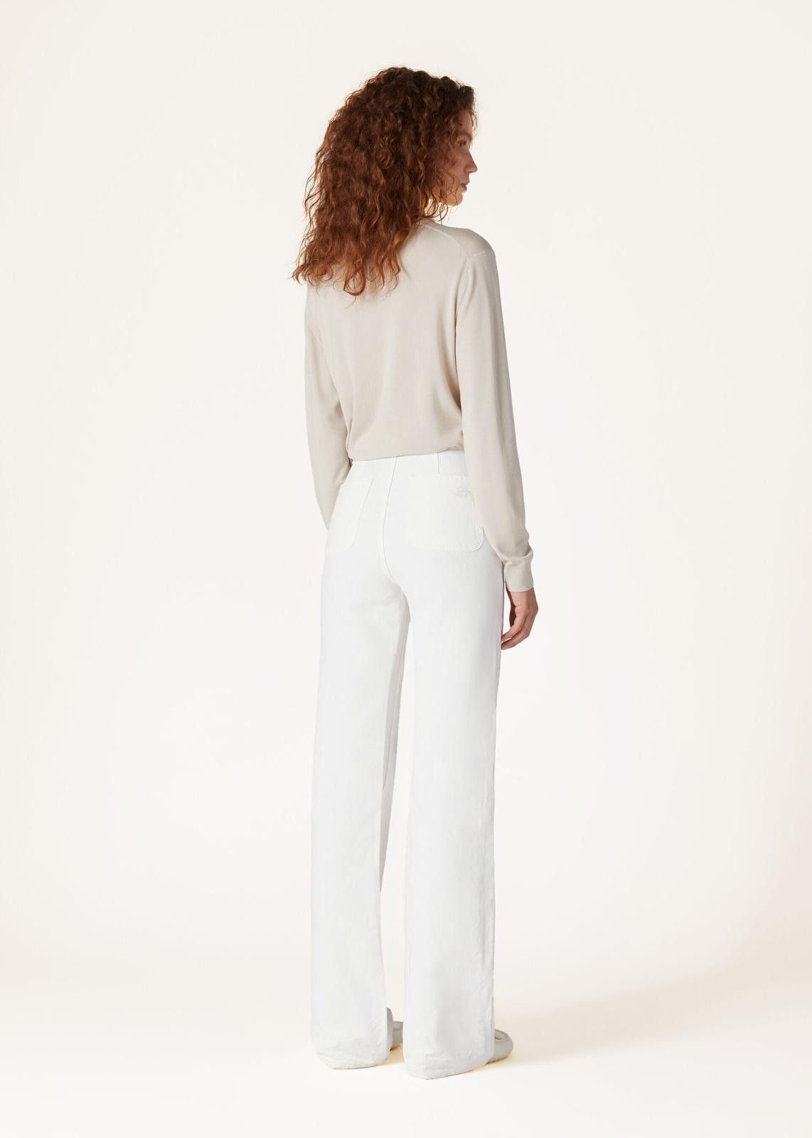Loro Piana o1srvl11e0425 FAM8742 Linen Danbeth Trouser in White Size 28" / US 6 / IT 42 - 2 Thumbnail