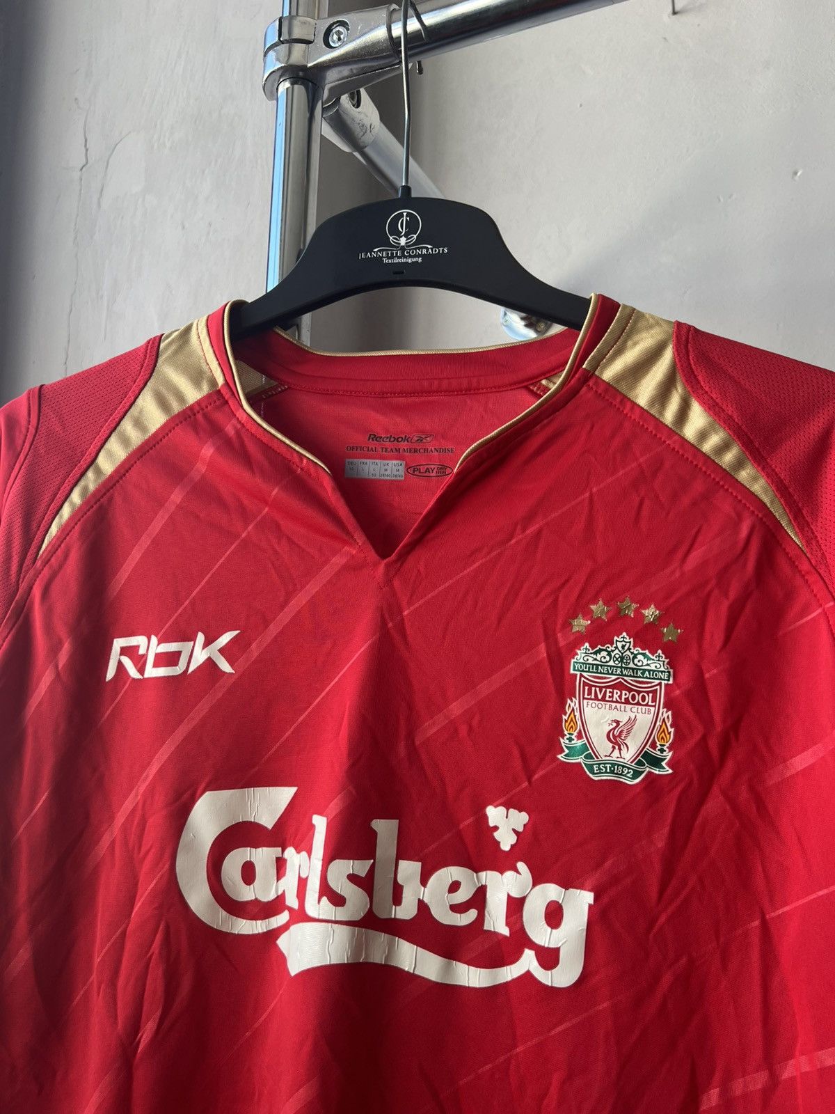 Reebok 2005/06 LIVERPOOL FC #8 GERRARD HOME SOCCER JERSEY SHIRT M-L Size US L / EU 52-54 / 3 - 5 Thumbnail