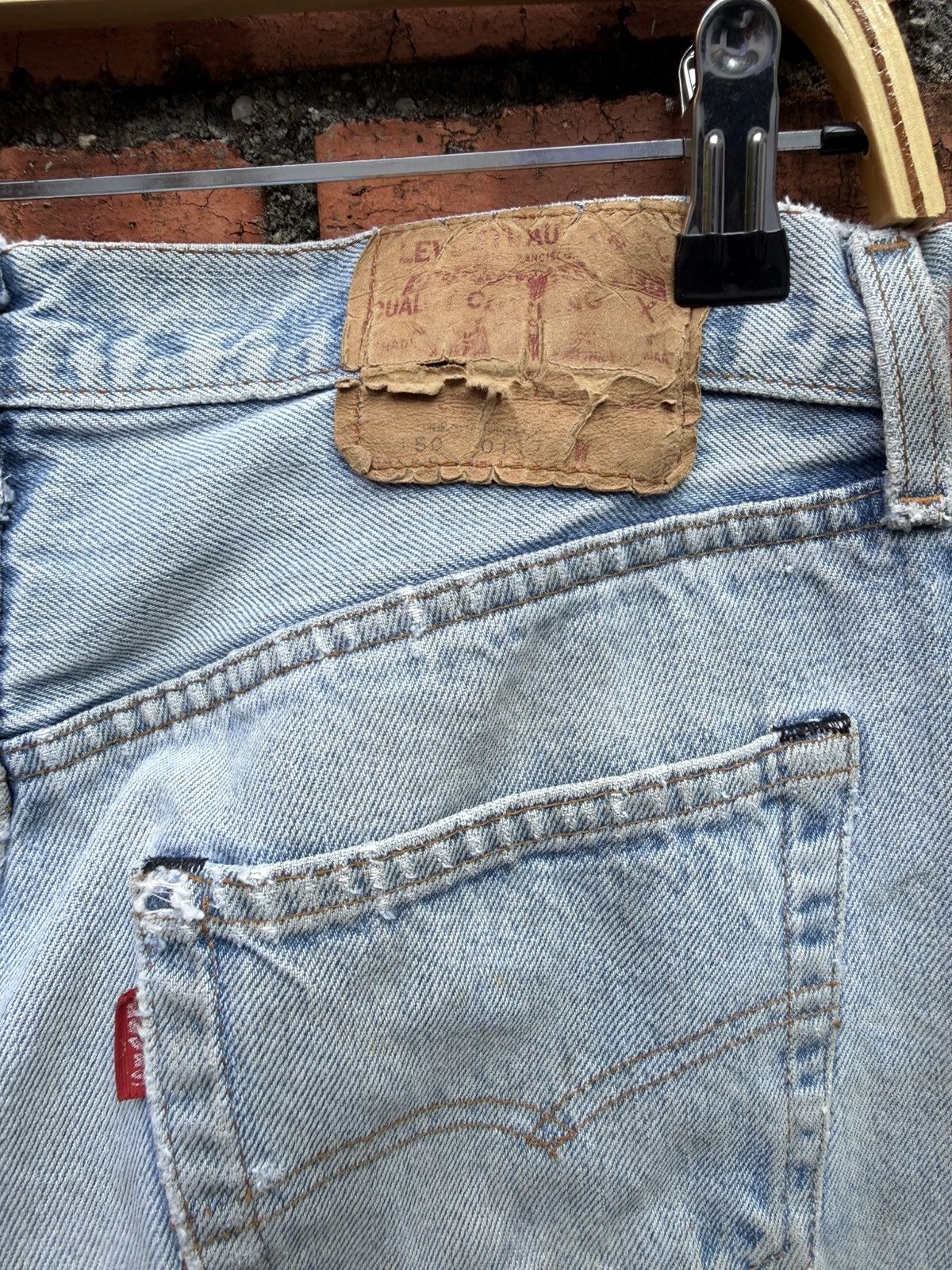 Levi's Vintage Clothing W32x33.5 Vintage levi’s 501 redline dirt repaired denime Size US 32 / EU 48 - 4 Thumbnail