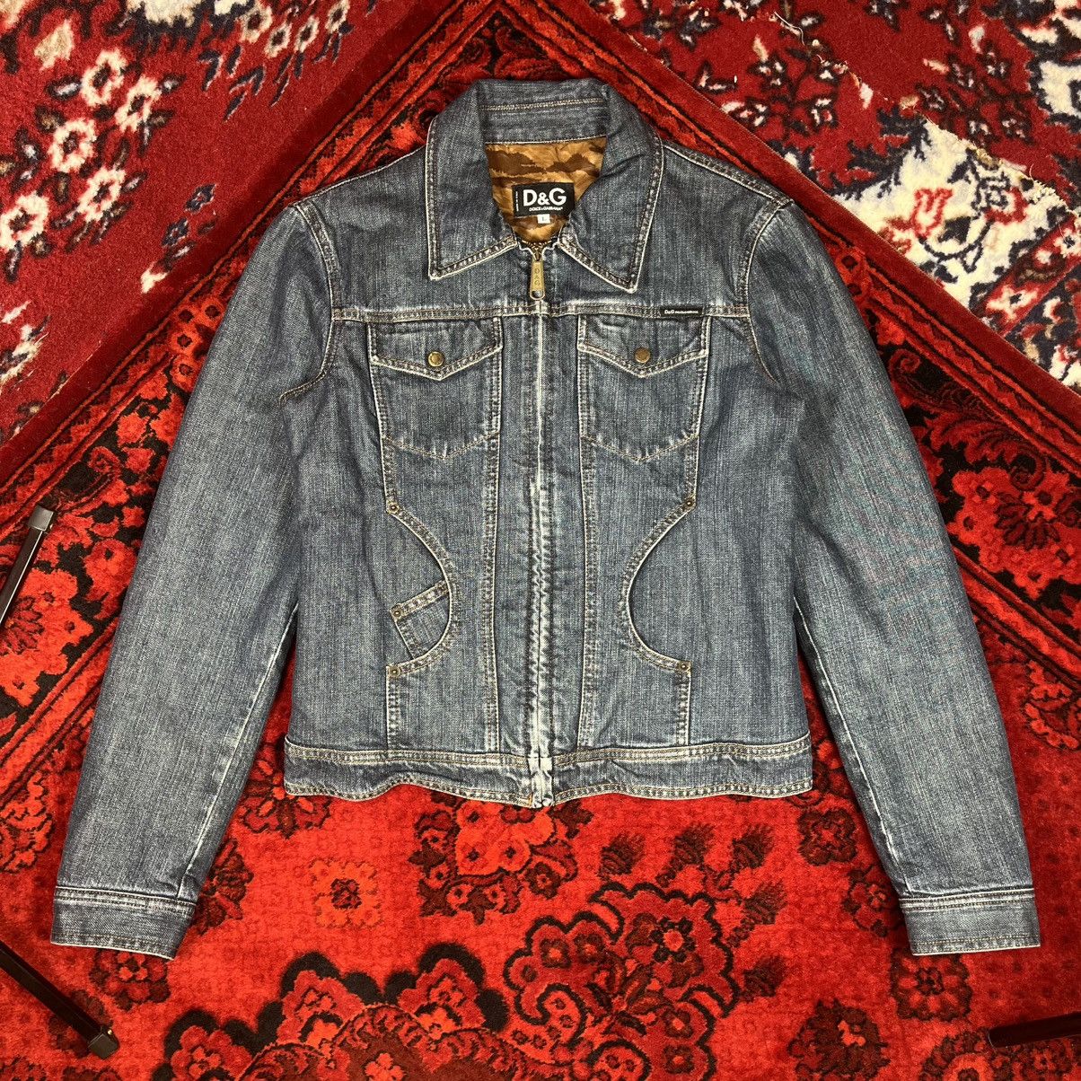 Dolce & Gabbana Dolce & Gabbana Denim Jacket Tiger Lining Logo Back Patch Size L / US 10 / IT 46 - 2 Thumbnail
