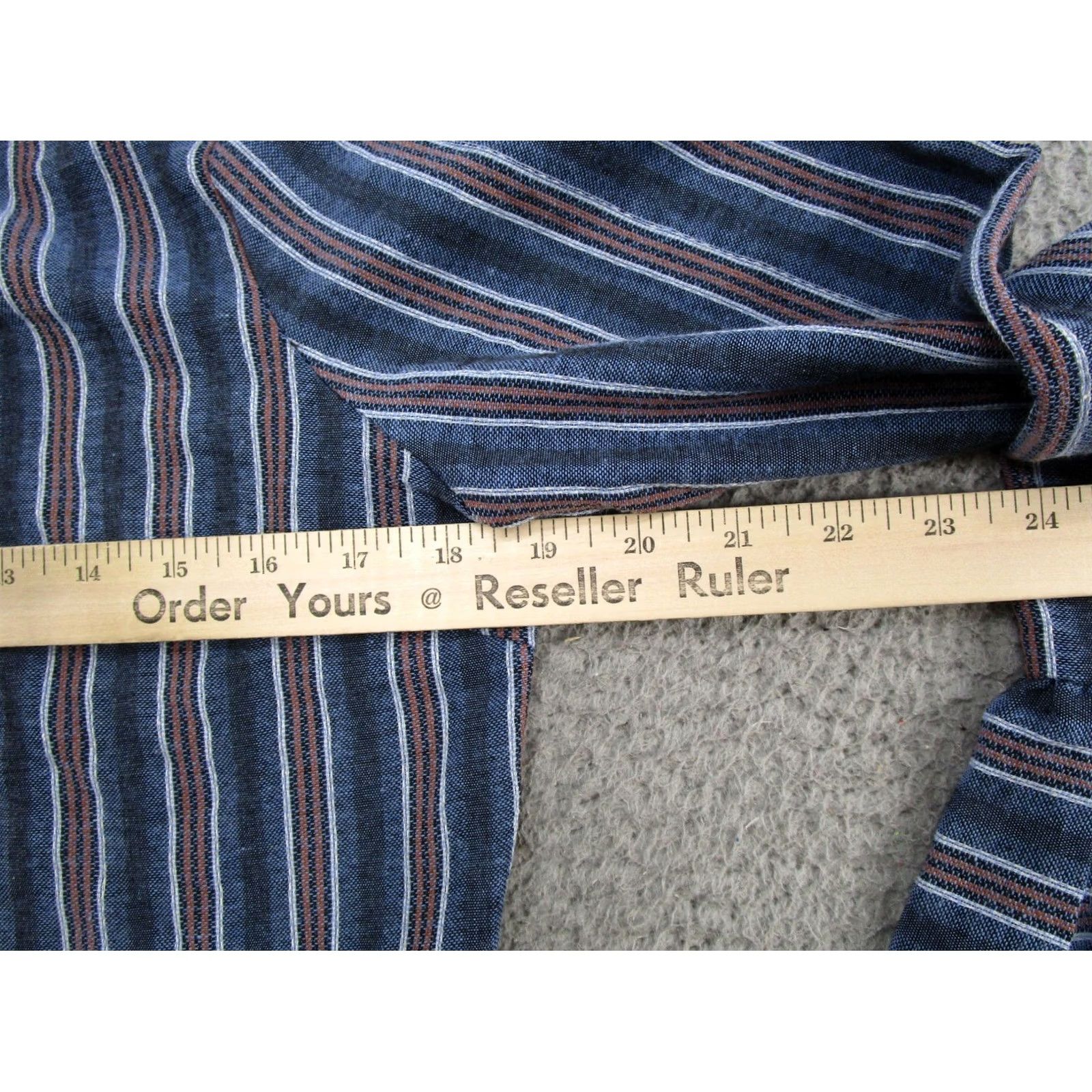 Vintage Hem & Thread Striped Button Front Long Sleeve Top Shirt M Blue Womens Modern Casual Cardigan? Size M / US 6-8 / IT 42-44 - 6 Thumbnail