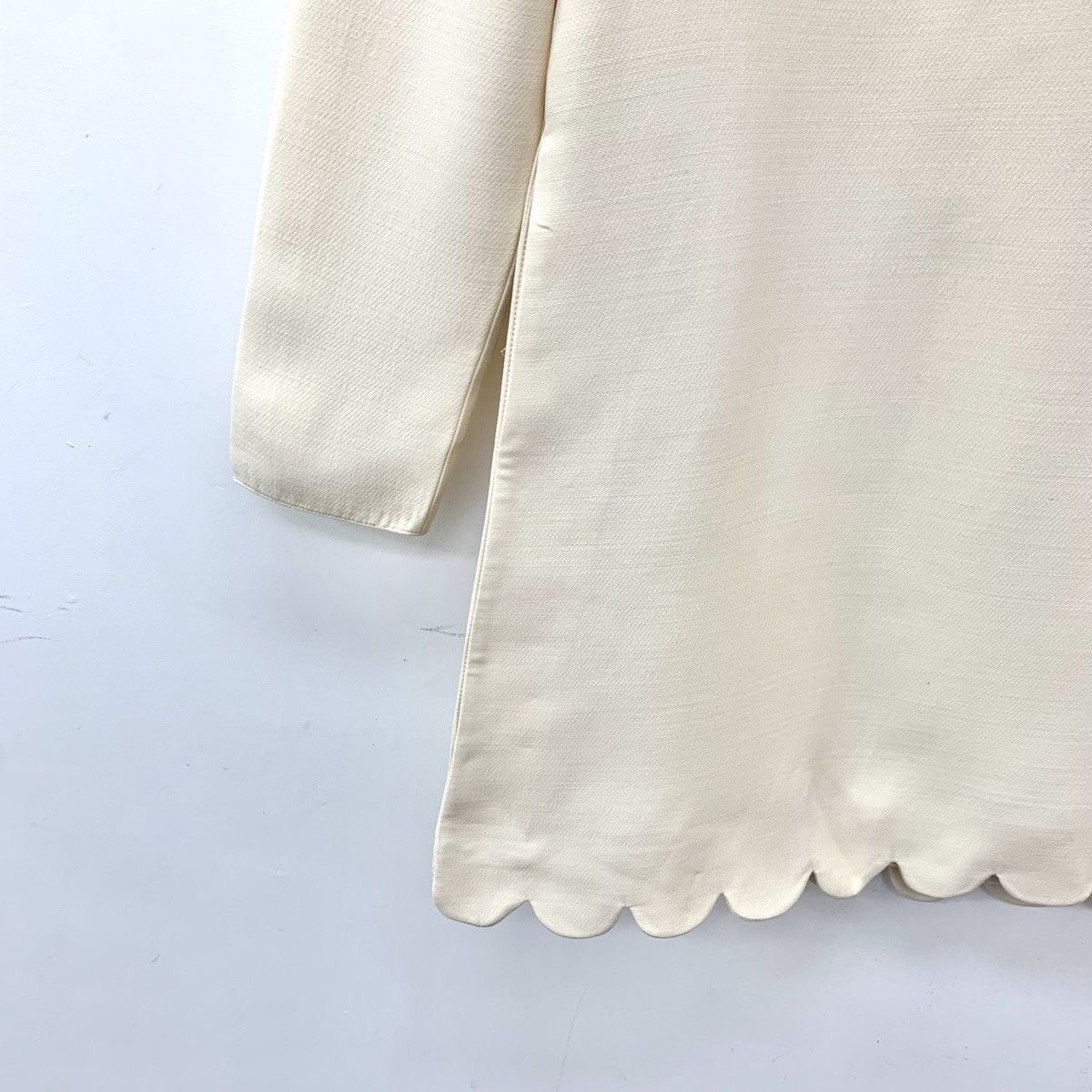 Valentino Valentino Beige Lace Trim Crew Neck Long Sleeve Dress K26WX Size L / US 10 / IT 46 - 4 Thumbnail