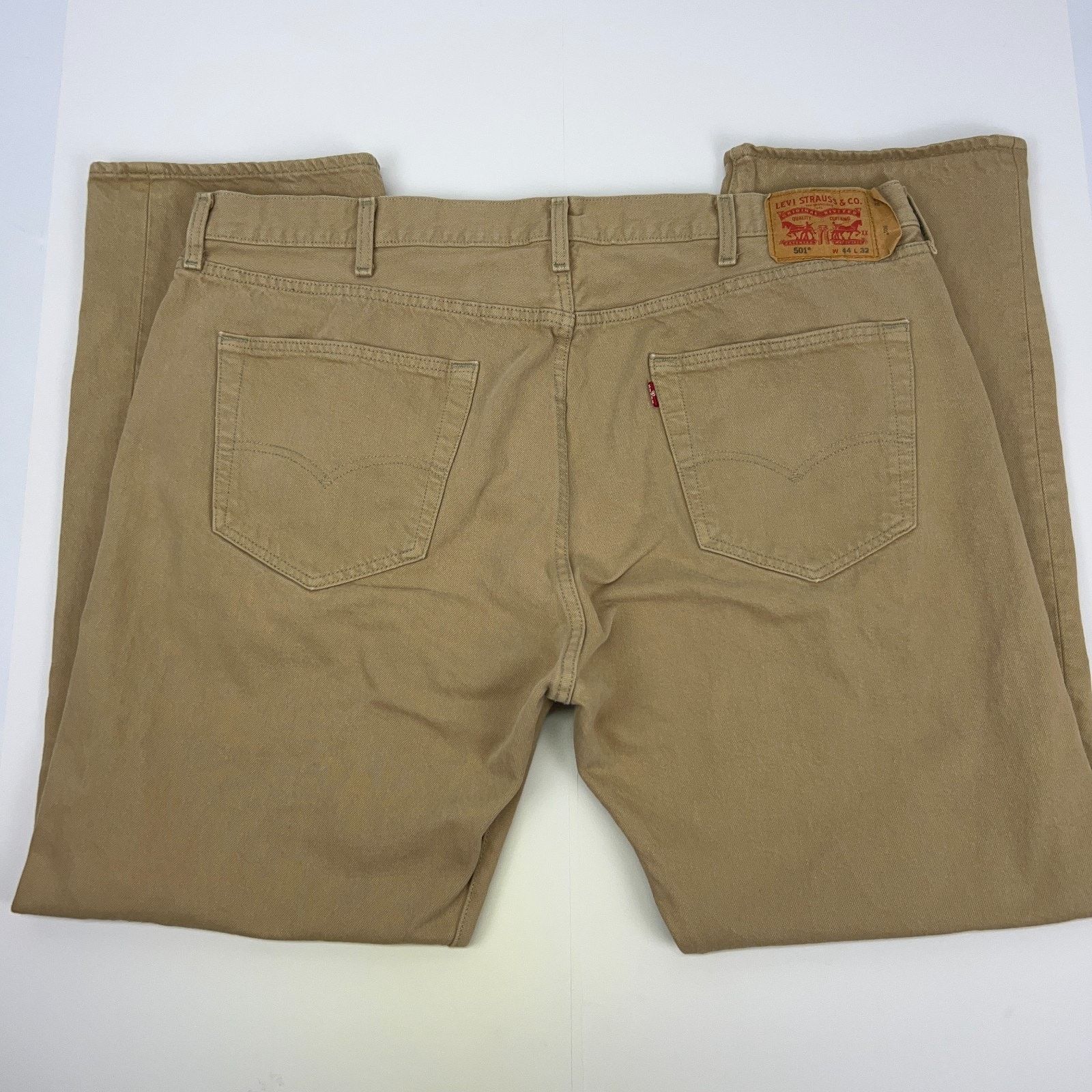 Levi's Levis 501 Button Fly Jeans Straight Fit 5 Pockets Tan 44x32 Size US 44 / EU 60 - 1 Thumbnail