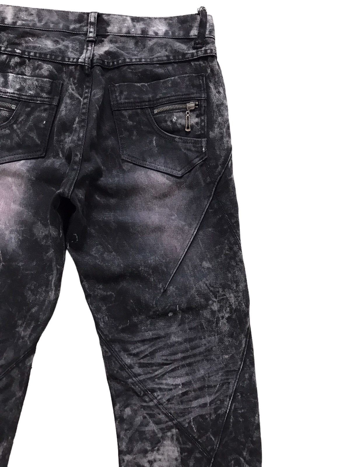 Japanese Brand Igrod Cdhrm Punk Cross Stitch Bleach Denim Flare Jeans Size US 30 / EU 46 - 13 Thumbnail