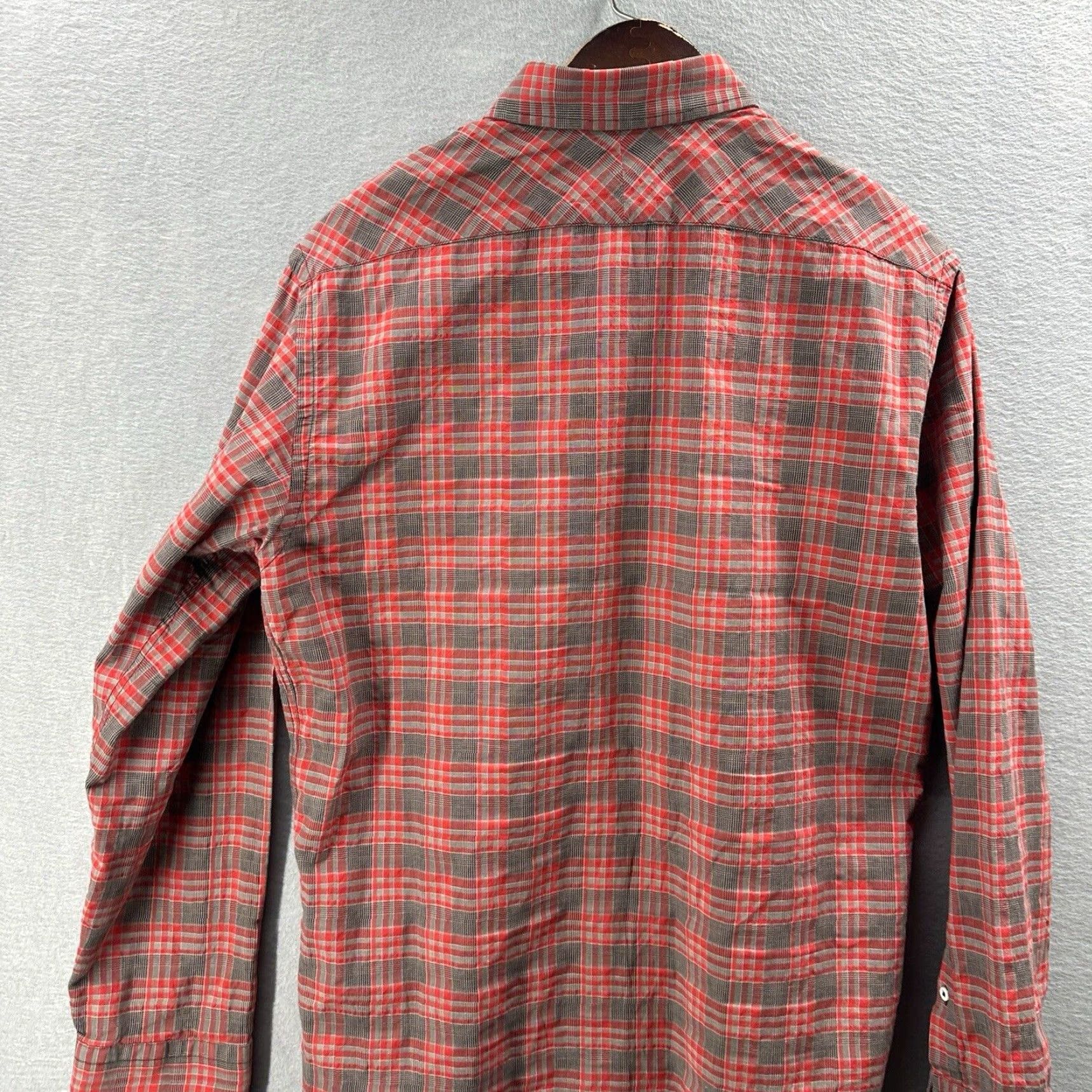 Billy Reid Billy Reid Plaid Button-Up Shirt Mens Medium Red Gray Long Sleeve Cotton Classic Size US M / EU 48-50 / 2 - 7 Thumbnail