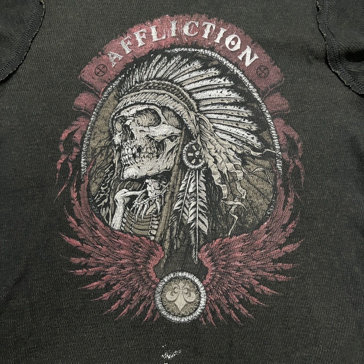 Affliction × Vintage Vintage Affliction Distressed Thermal Longsleeve T Shirt Size US M / EU 48-50 / 2 - 8 Thumbnail