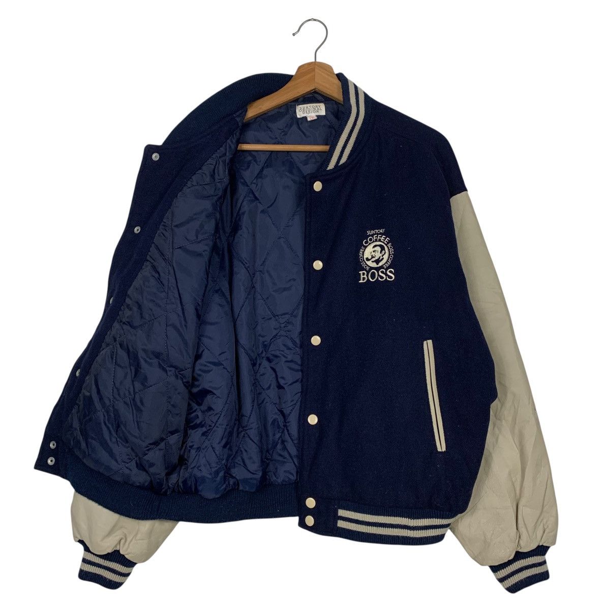 Japanese Brand Suntory Boss Coffee Varsity Leather Jacket Size US L / EU 52-54 / 3 - 9 Thumbnail