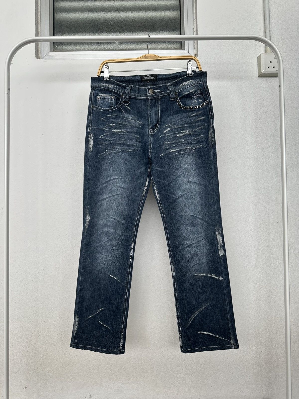 LOWBOX 00's - LOWBOX J-rock studded pocket jeans Size US 33 - 15 Thumbnail